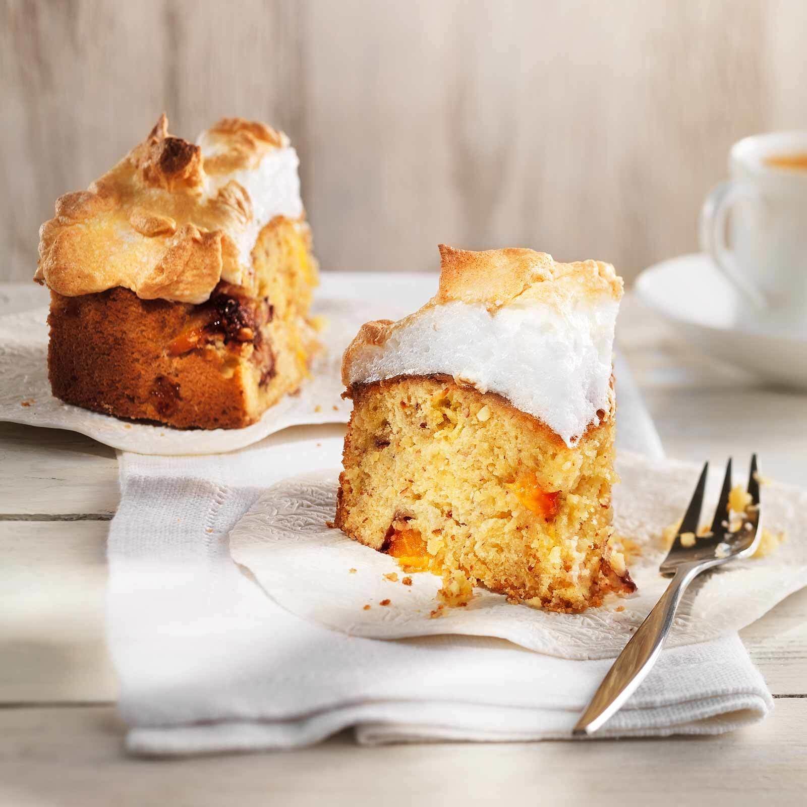 Meringuierter Pfirsichkuchen
