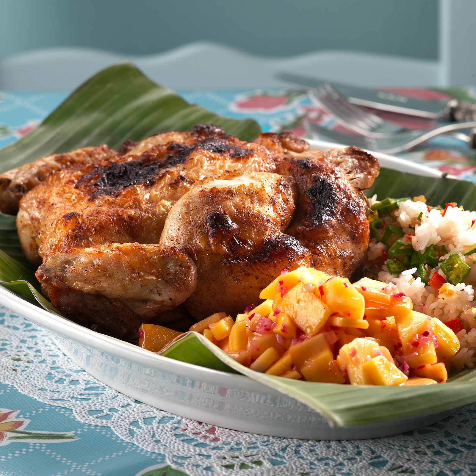 Poulet mit Mango-Pepperpot