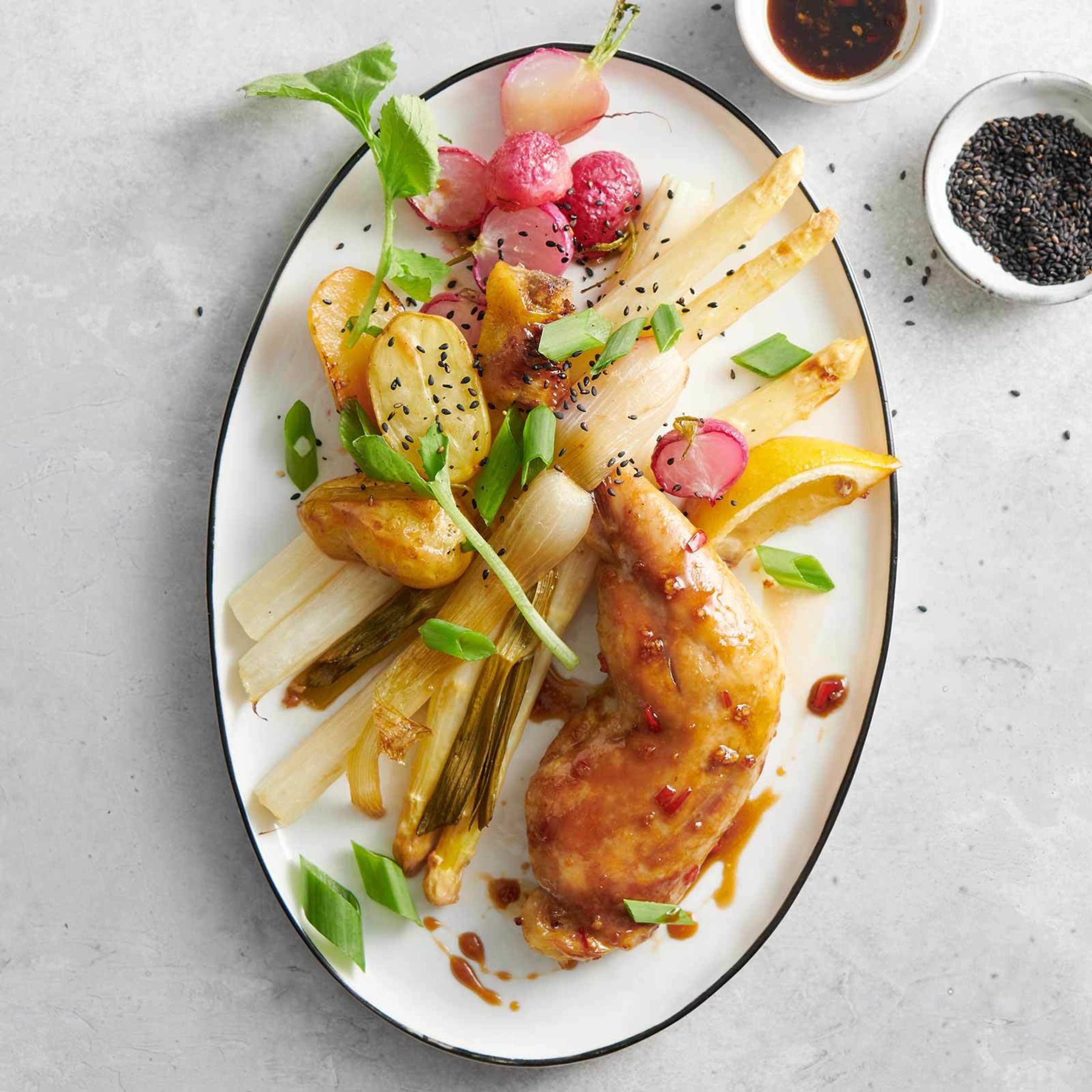Pouletschenkel mit Spargeln