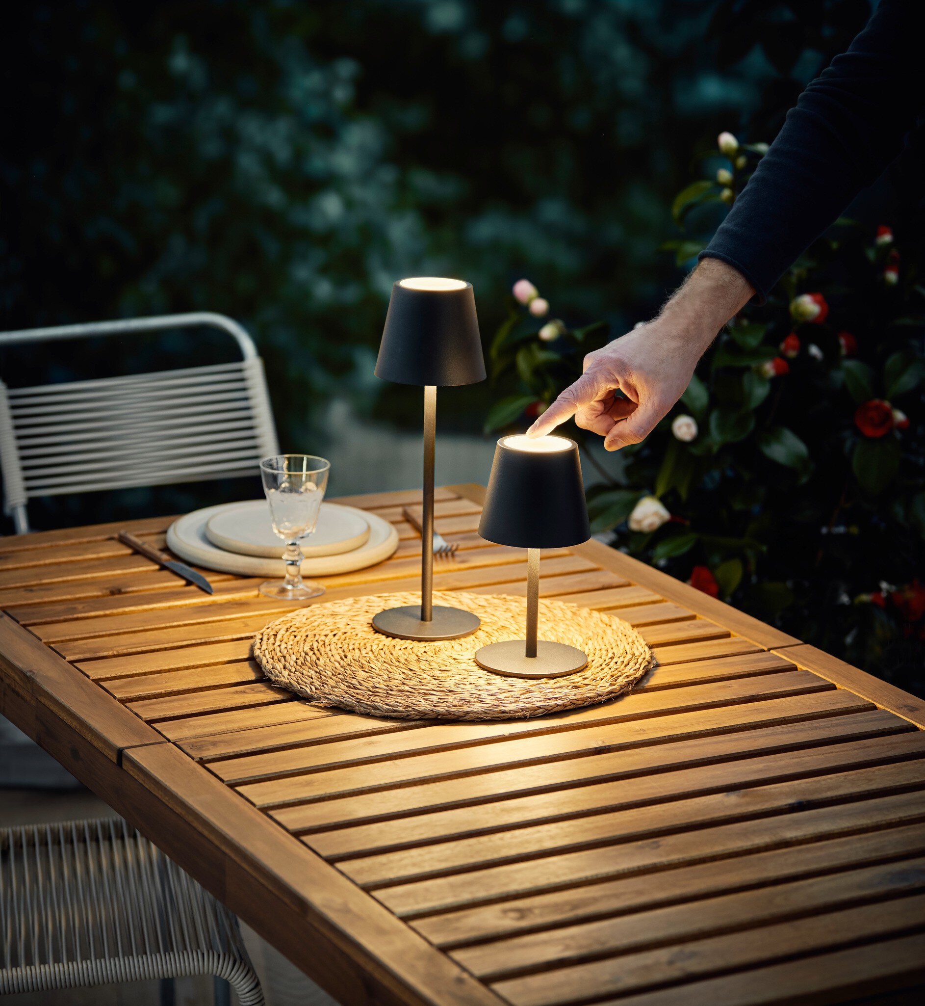Betty Bossi Lampe de table LED rechargeable noire 2 pcs Betty Bossi