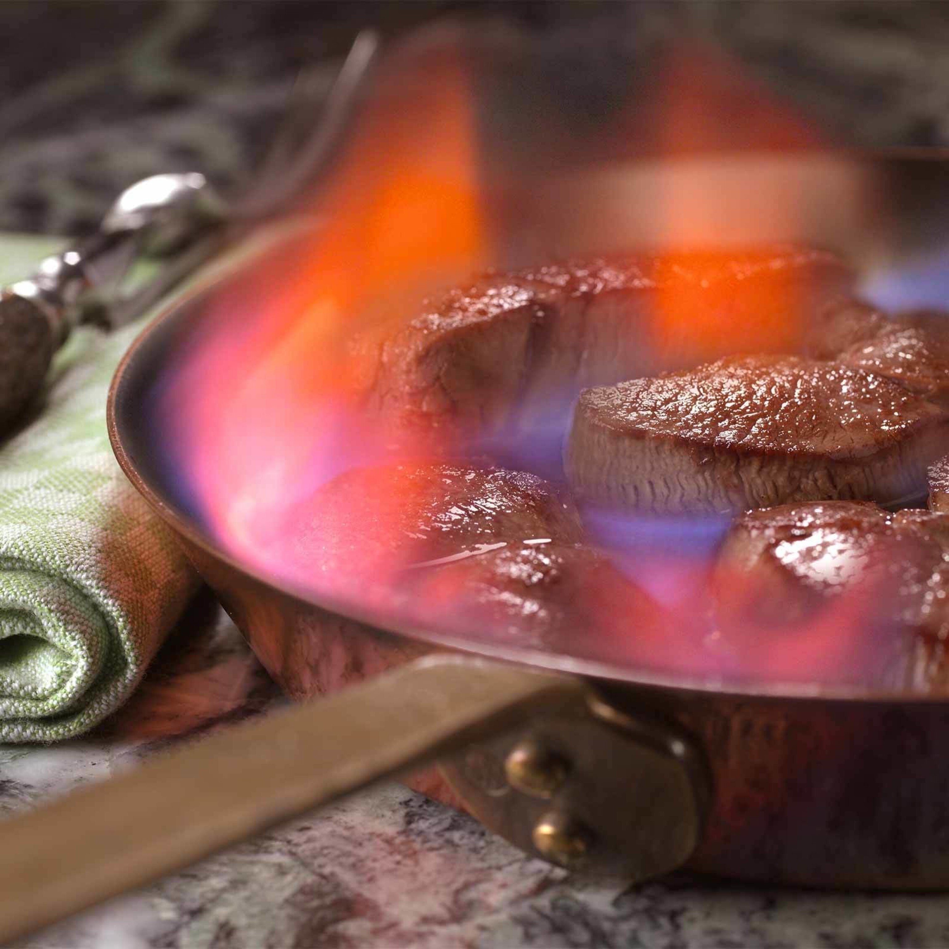 Flambierte Reh-Entrecôtes