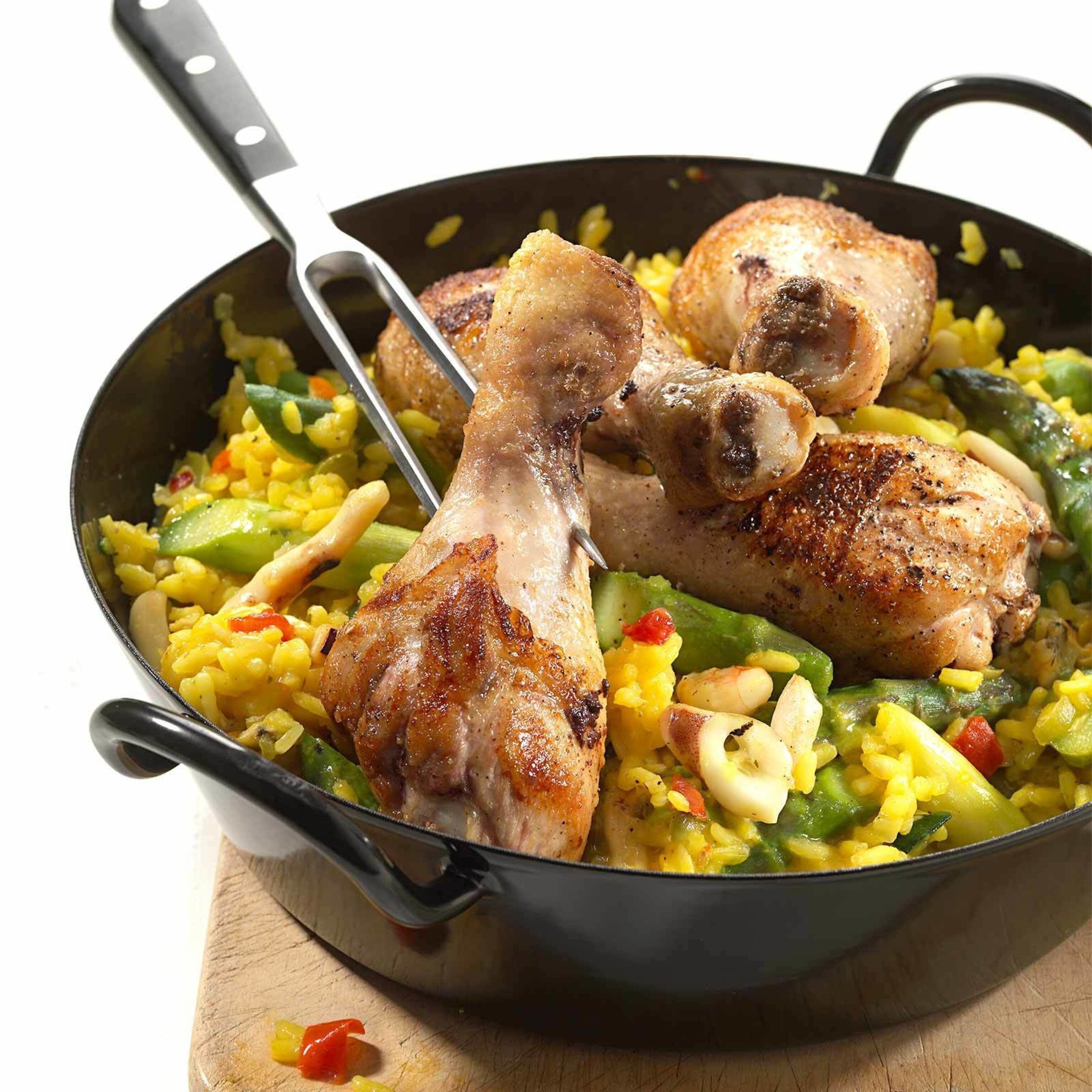 Paella mit Spargeln