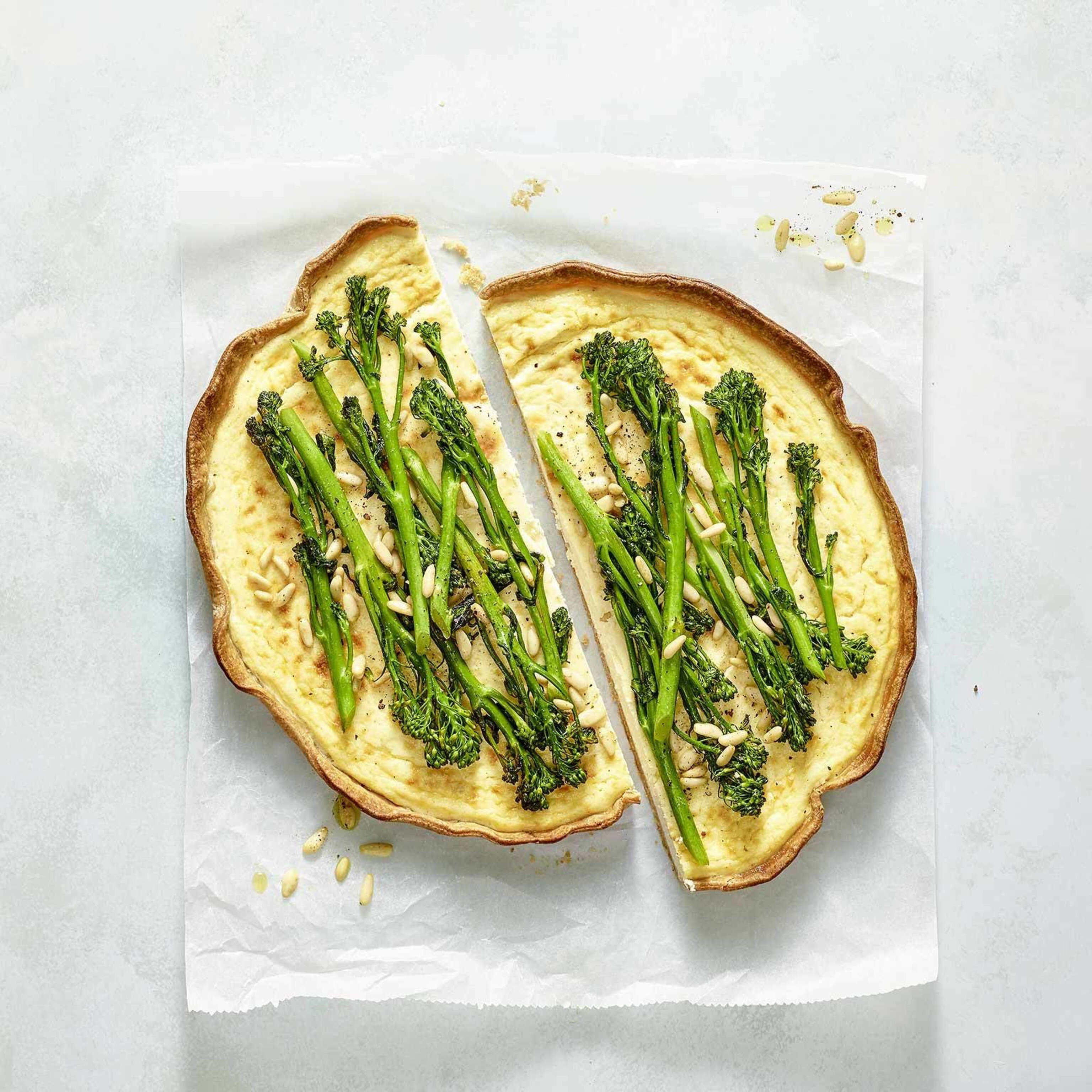 Frischkäsewähe mit Spargelbroccoli