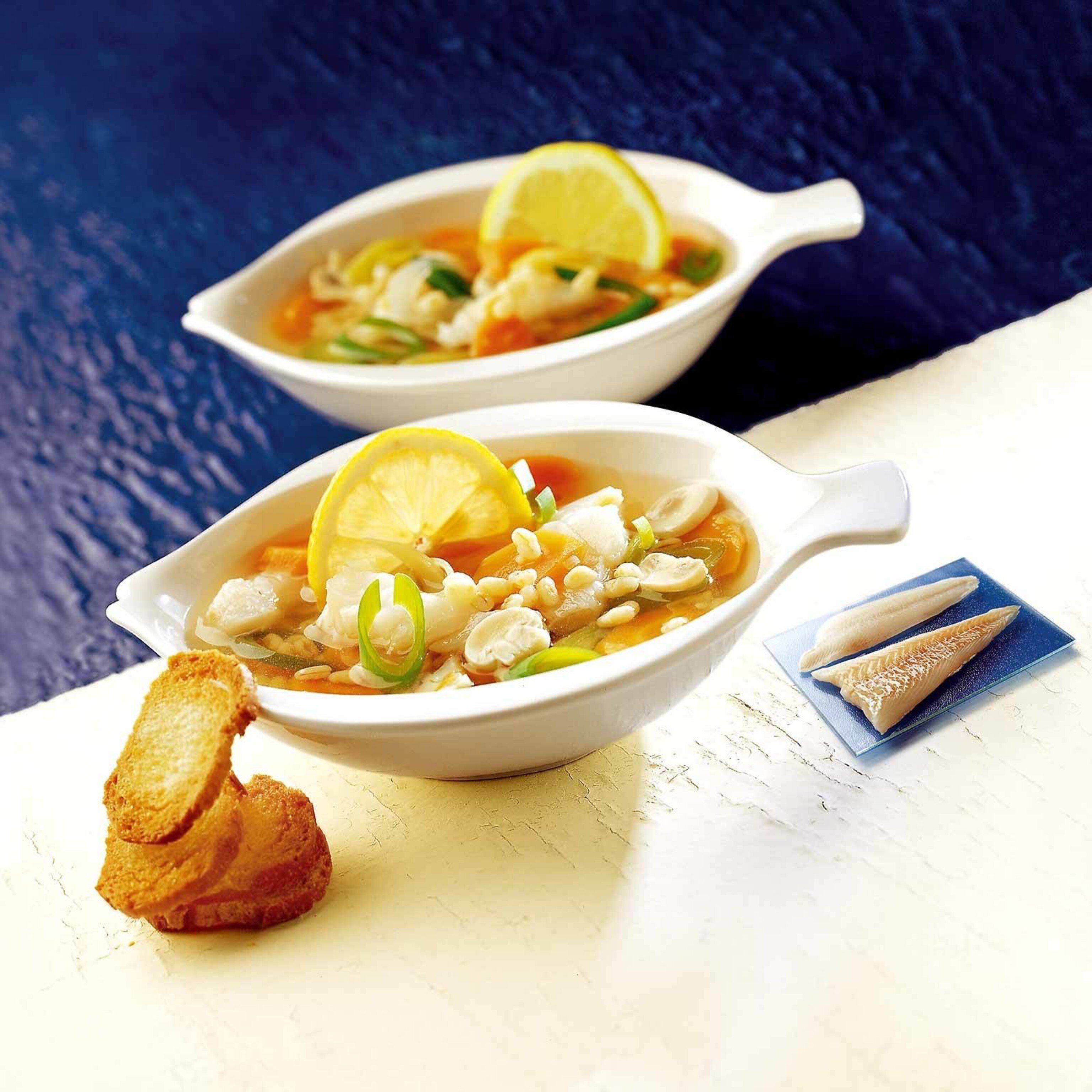 Fischsuppe mit Hartweizen