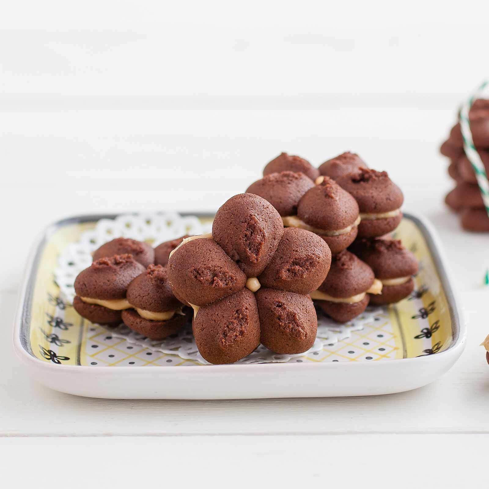 Biscuits choco fourrés au caramel