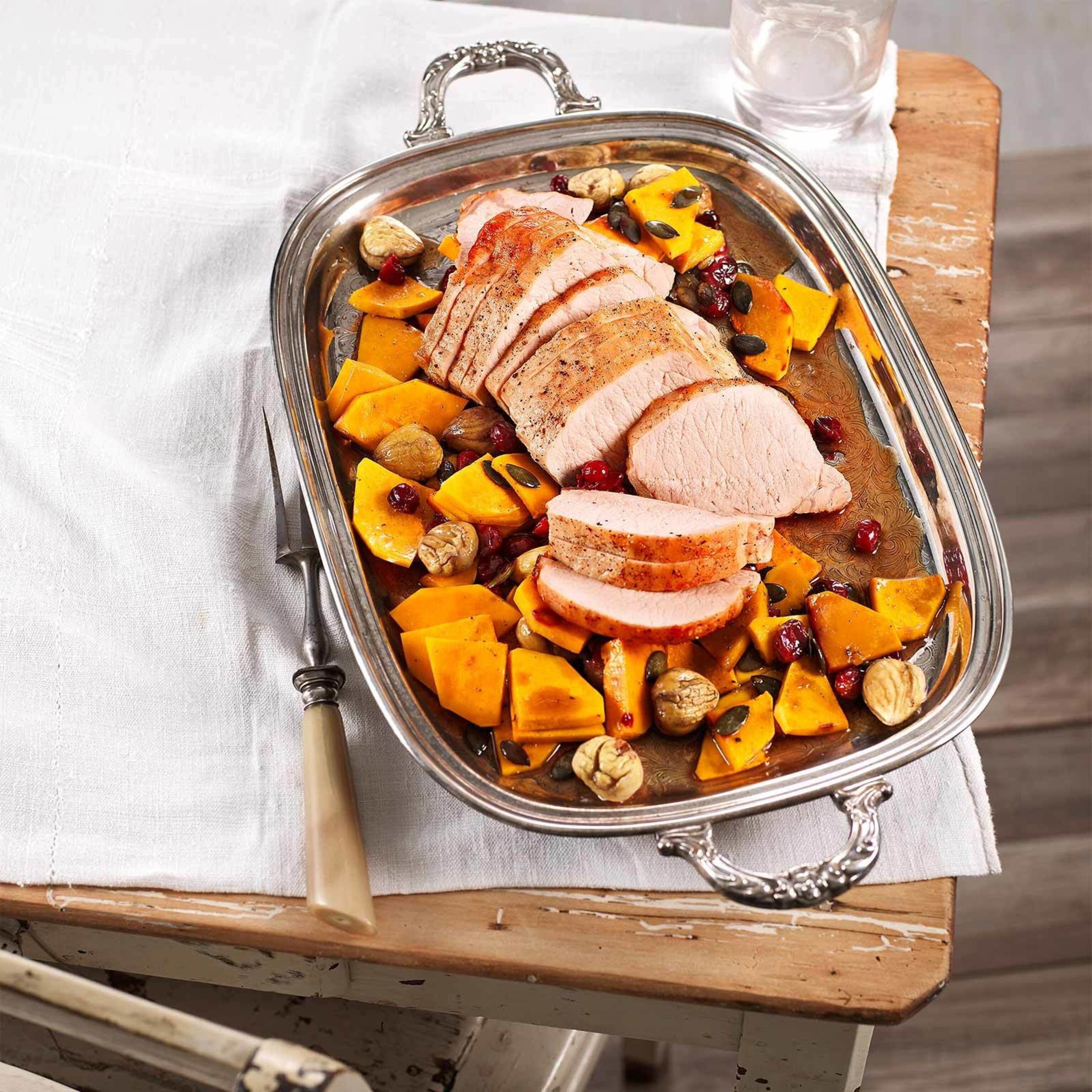 Schweinsbraten mit Kürbis