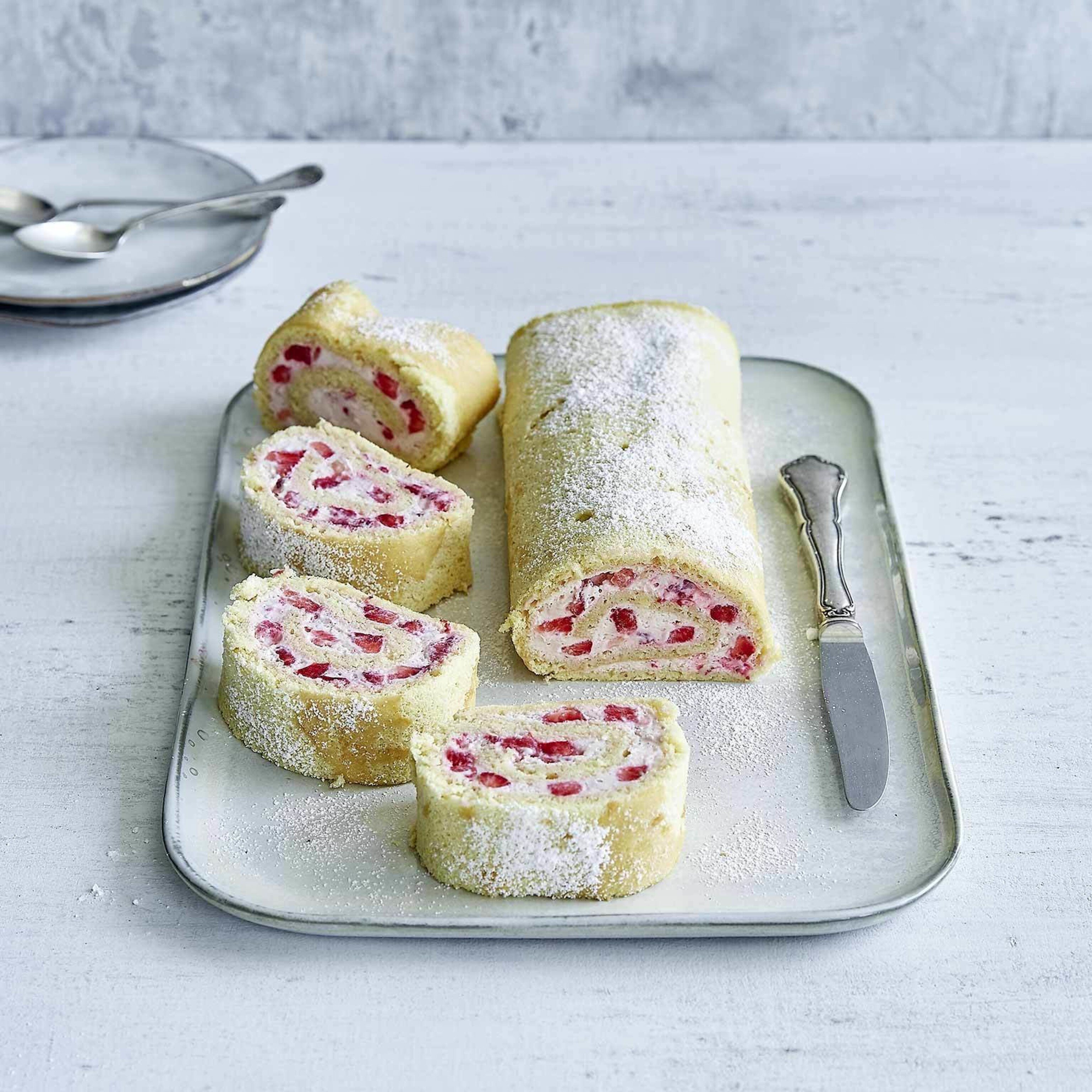Biscuit roulé aux fraises