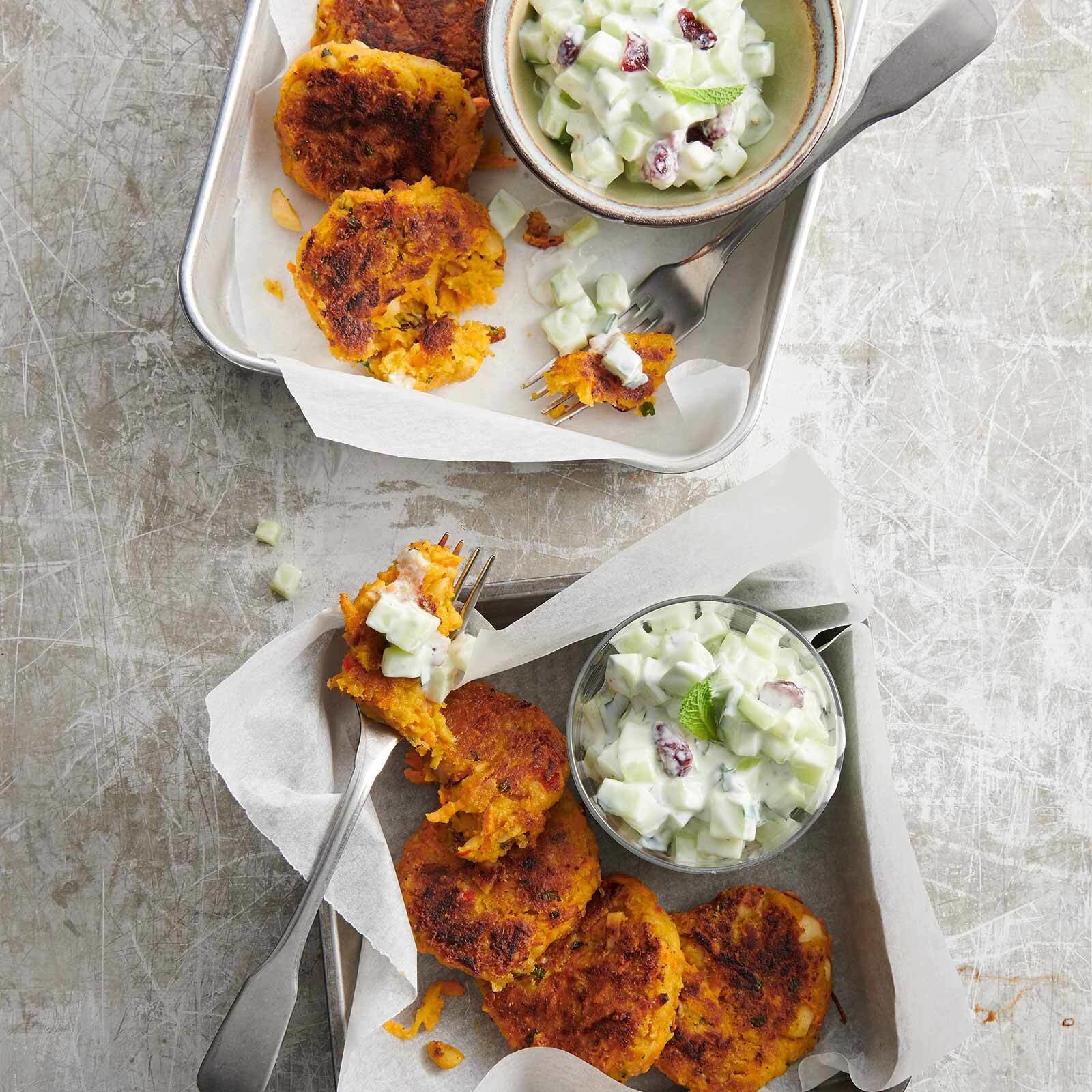 Croquettes de pois chiches et concombre