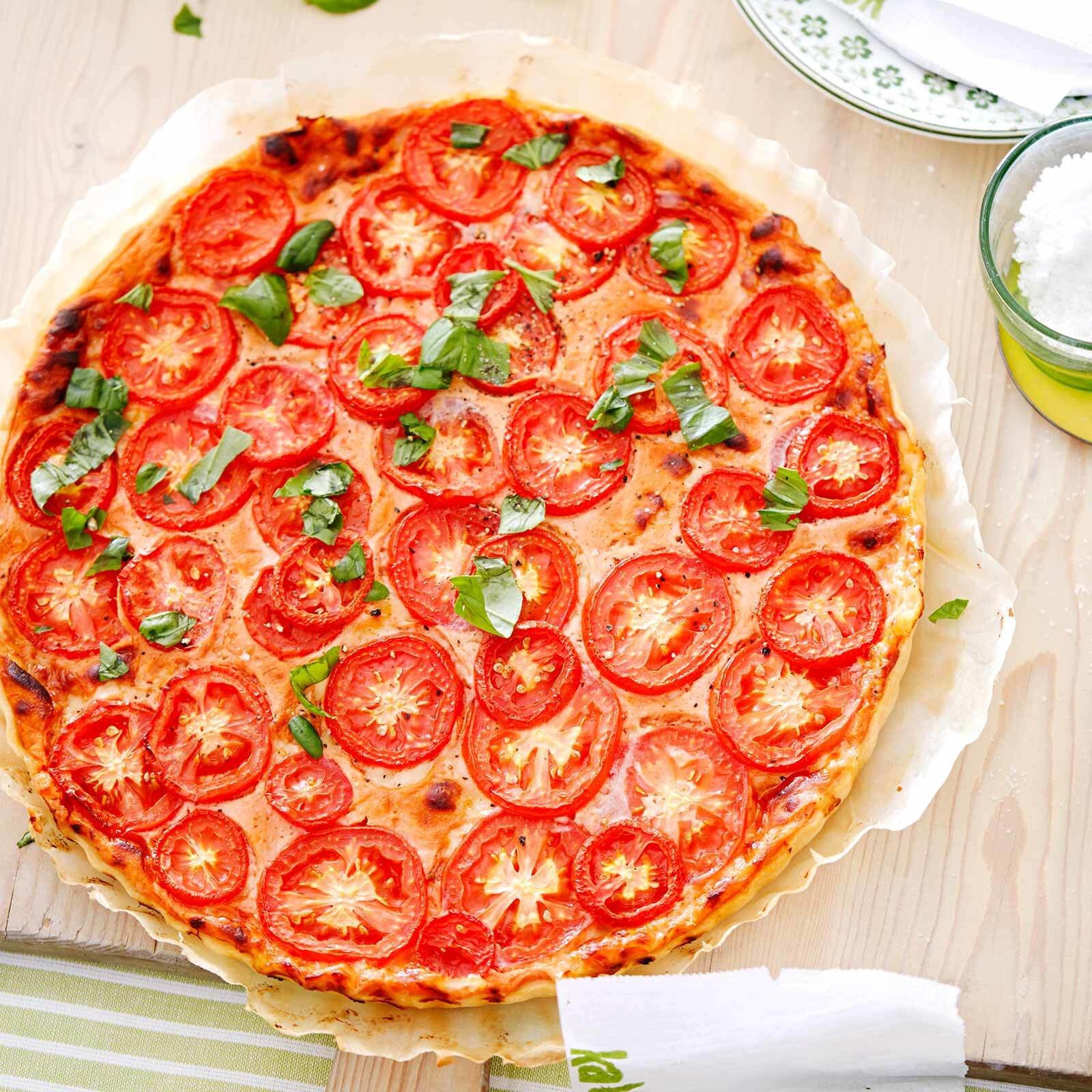 Tarte fromage-tomates