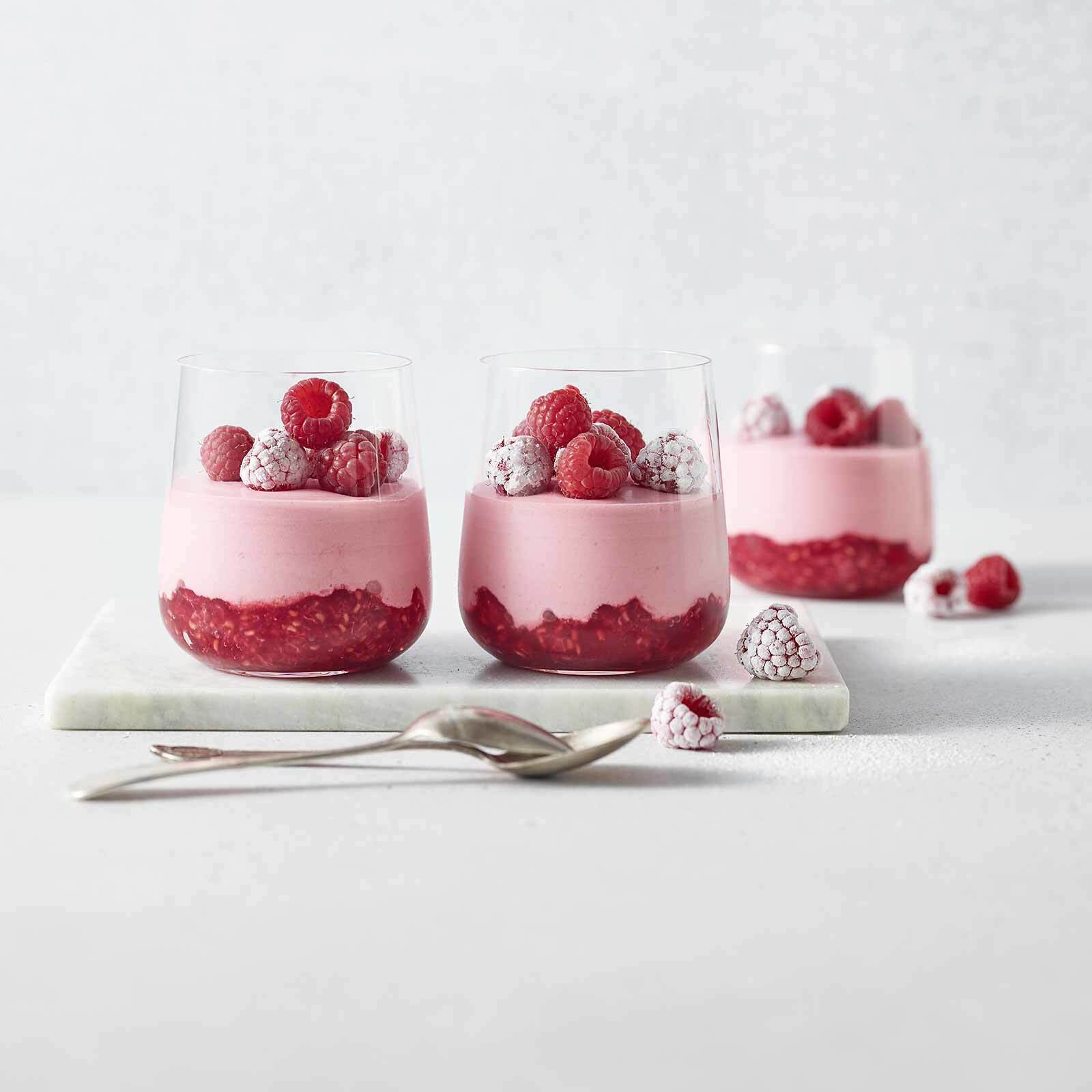 Himbeermousse im Glas