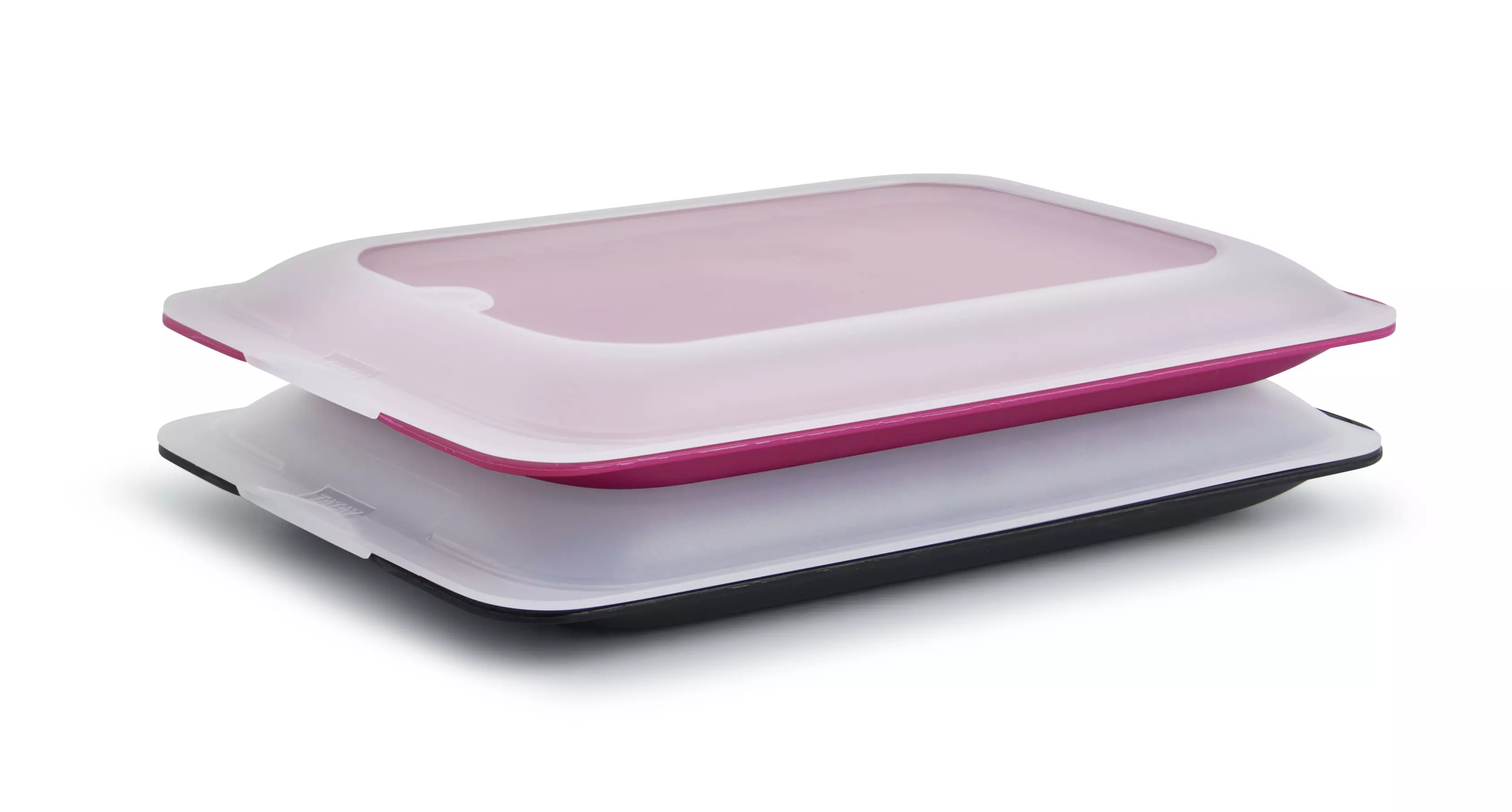 Aufschnitt-Box, pink/grau - 2er-Set