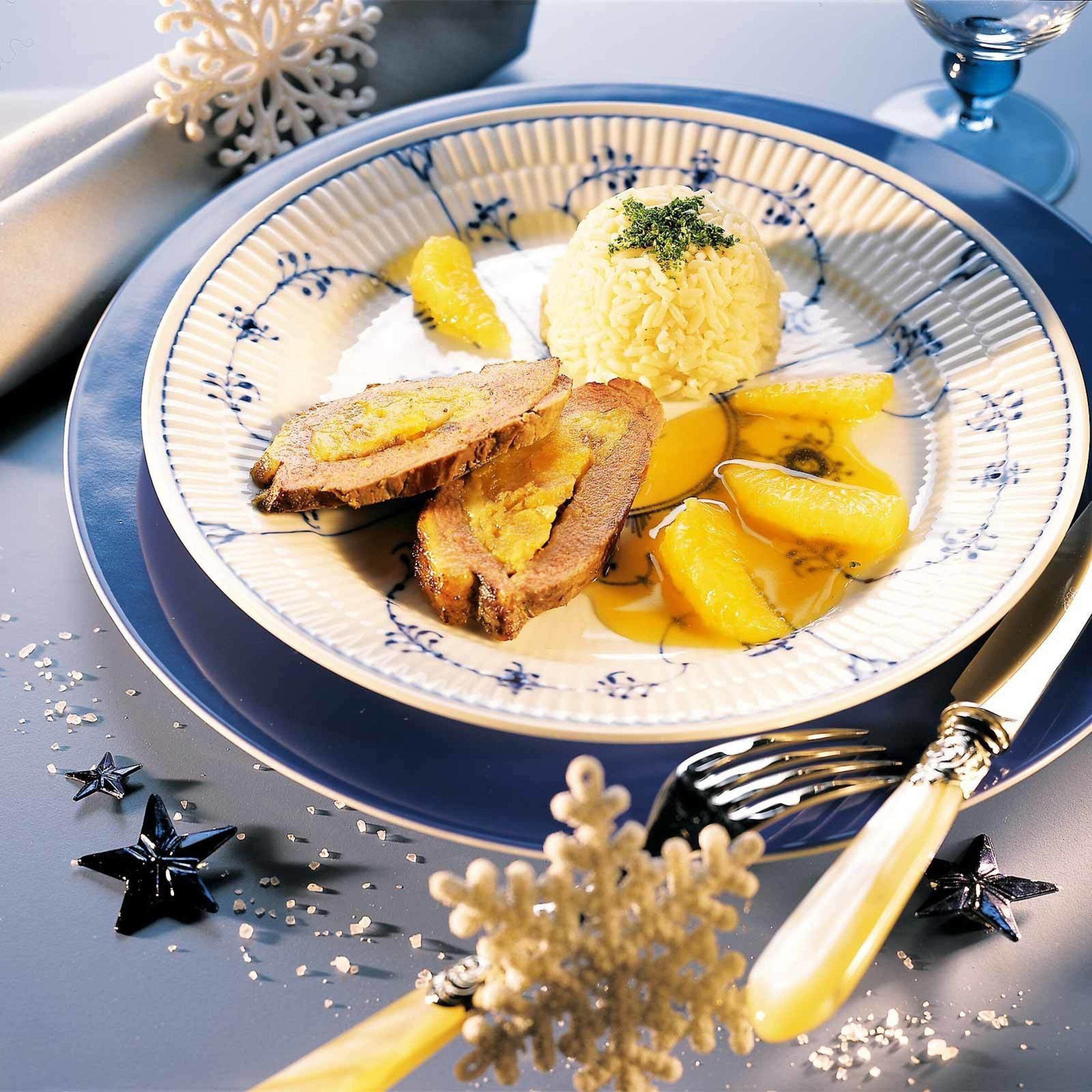 Entenbrüstli mit Mandarinensauce