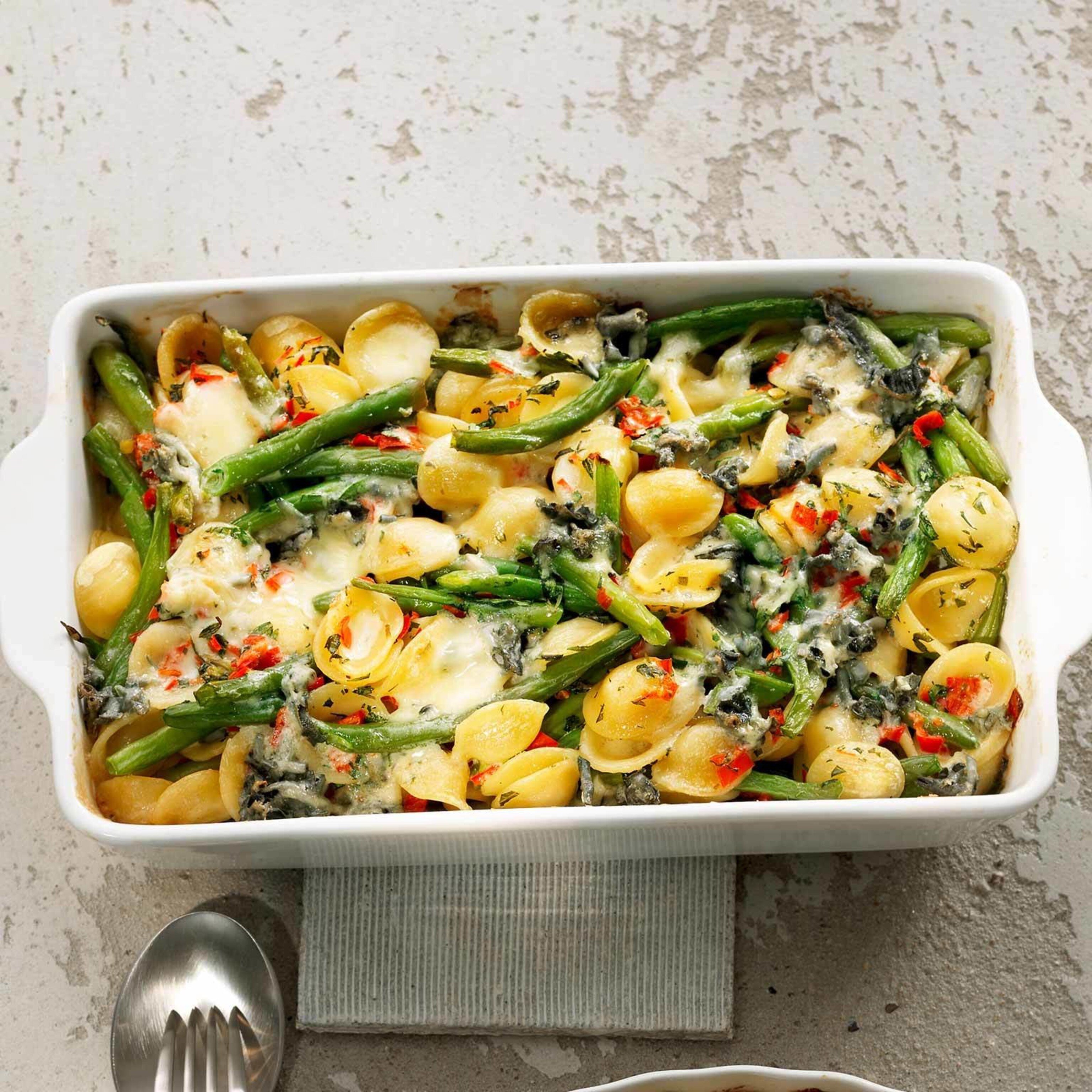 Teigwarengratin mit Bohnen