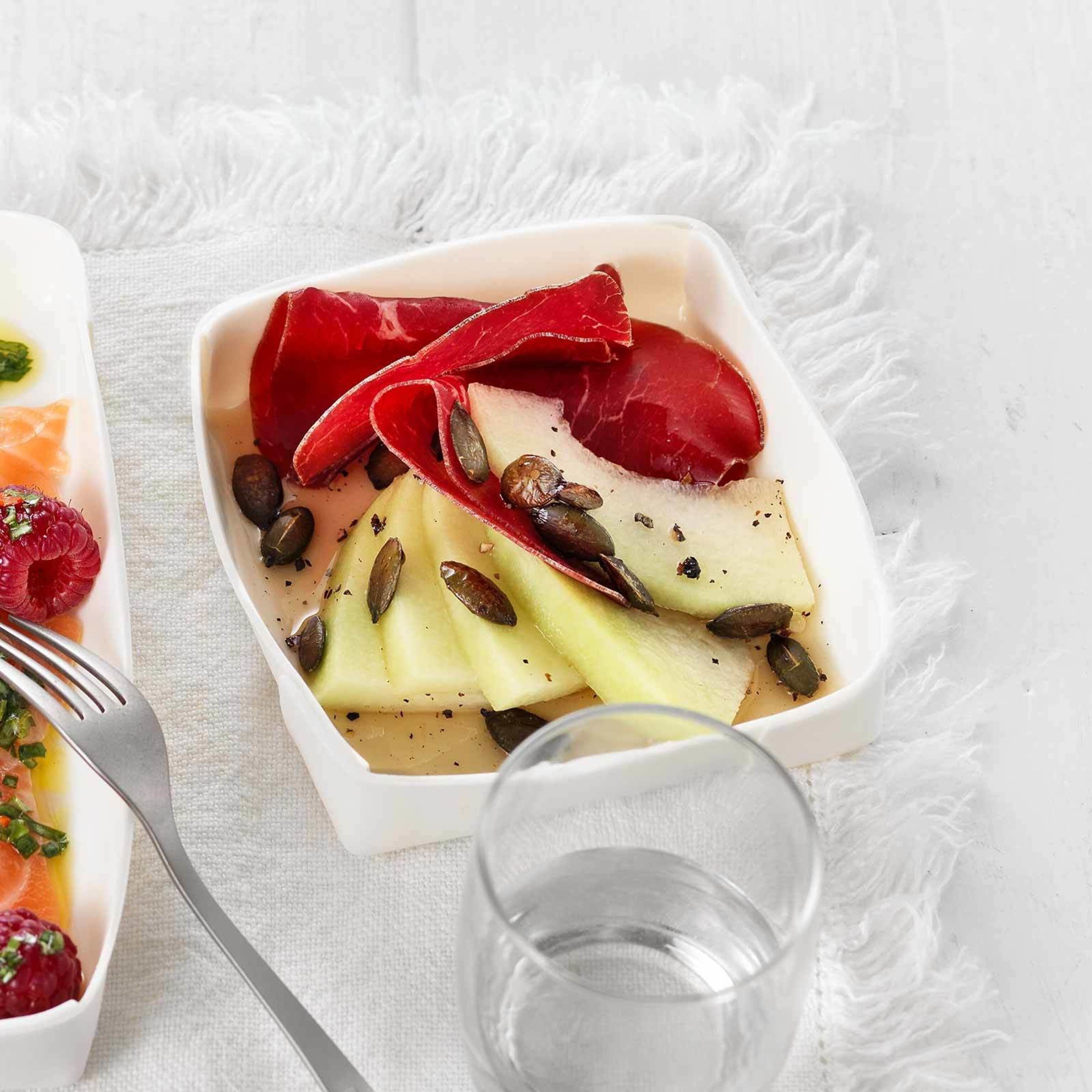Melone mit Bündnerfleisch