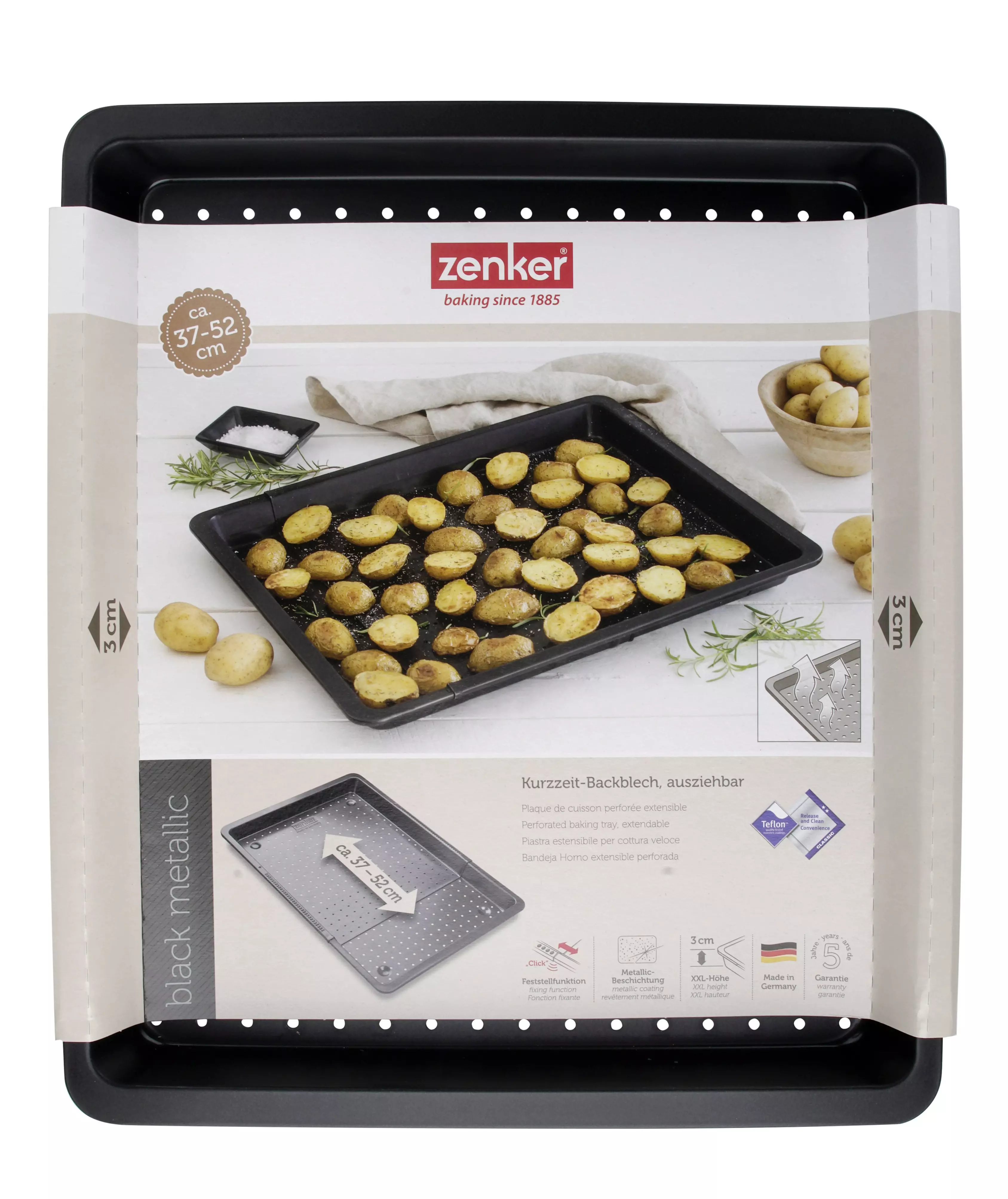 Knusper Backblech, ausziehbar, 37-52 cm