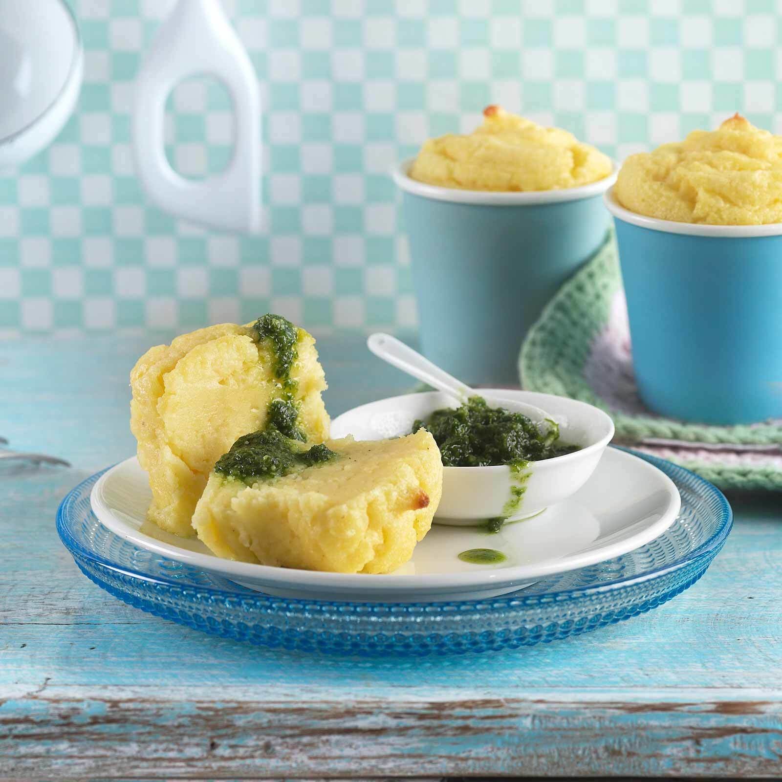 Soufflé Parmentier au pesto de persil