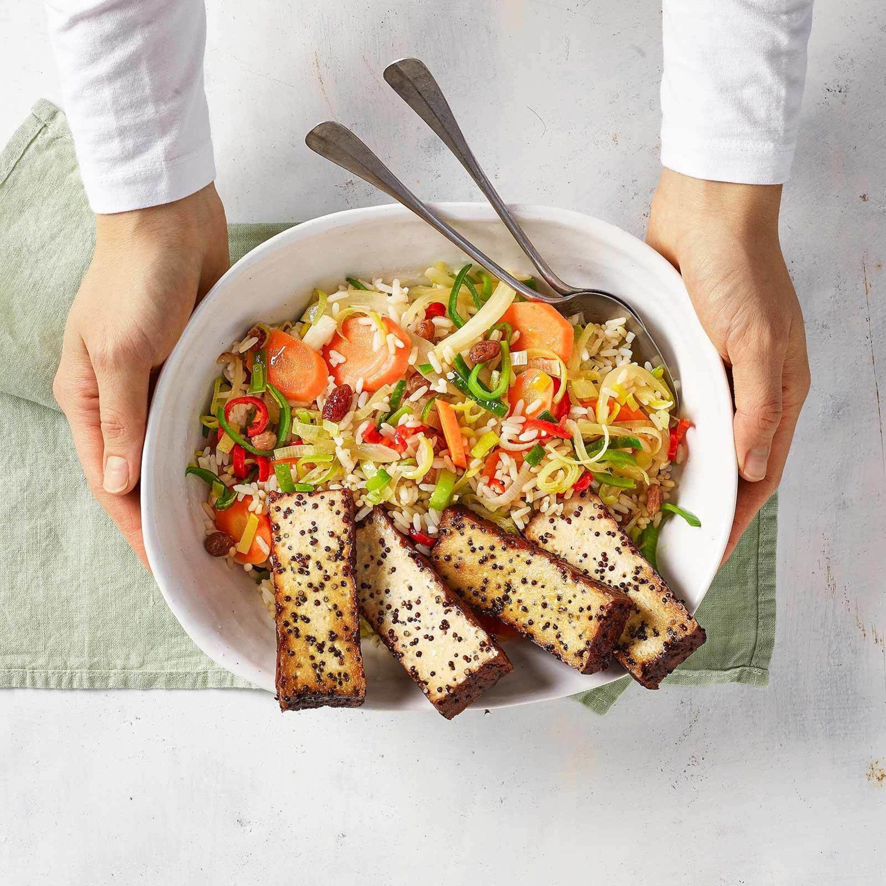 Riz aux légumes et tofu