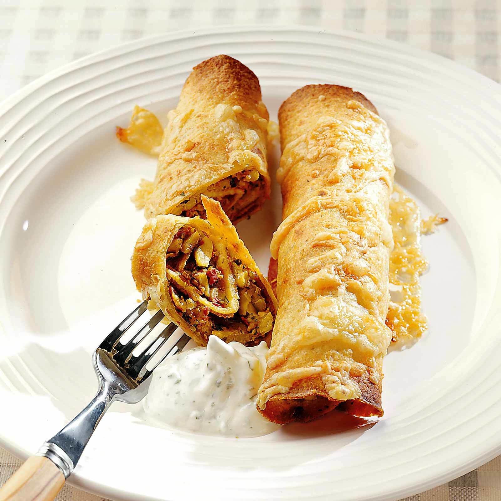 Tortillas roulées aux flageolets