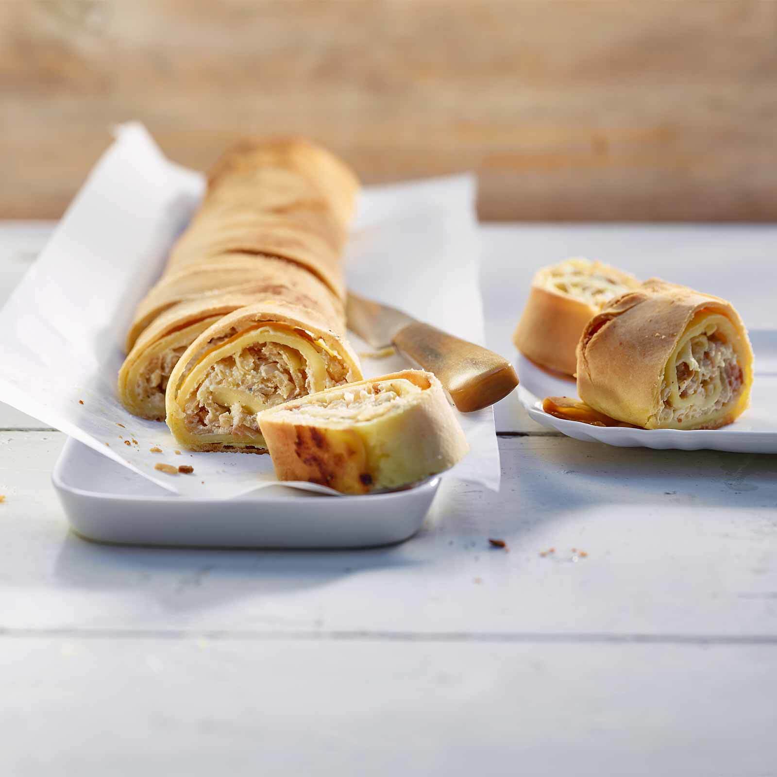 Glutenfreier Apfel-Speck-Strudel