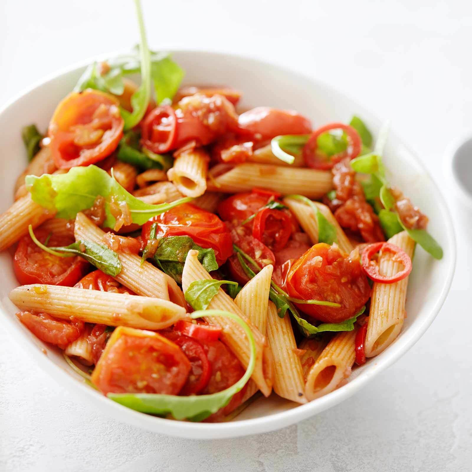 Penne an Tomatensauce