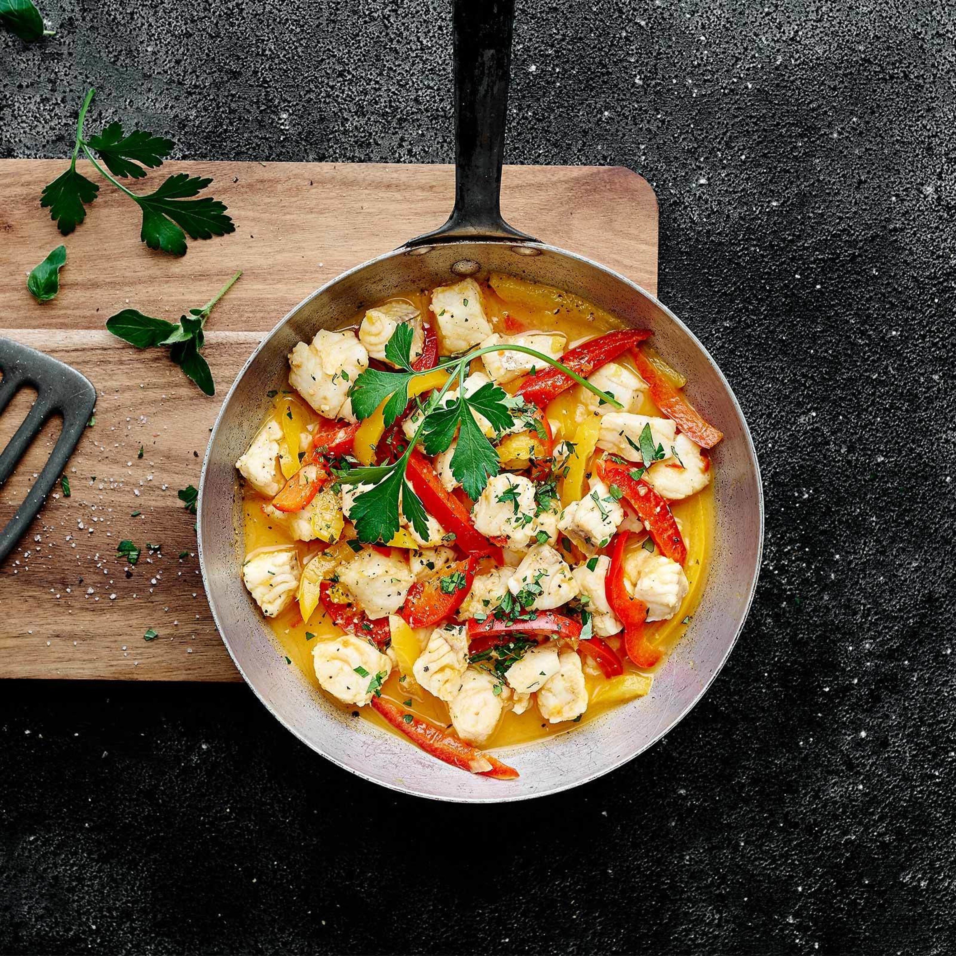 Fischragout mit Peperoni