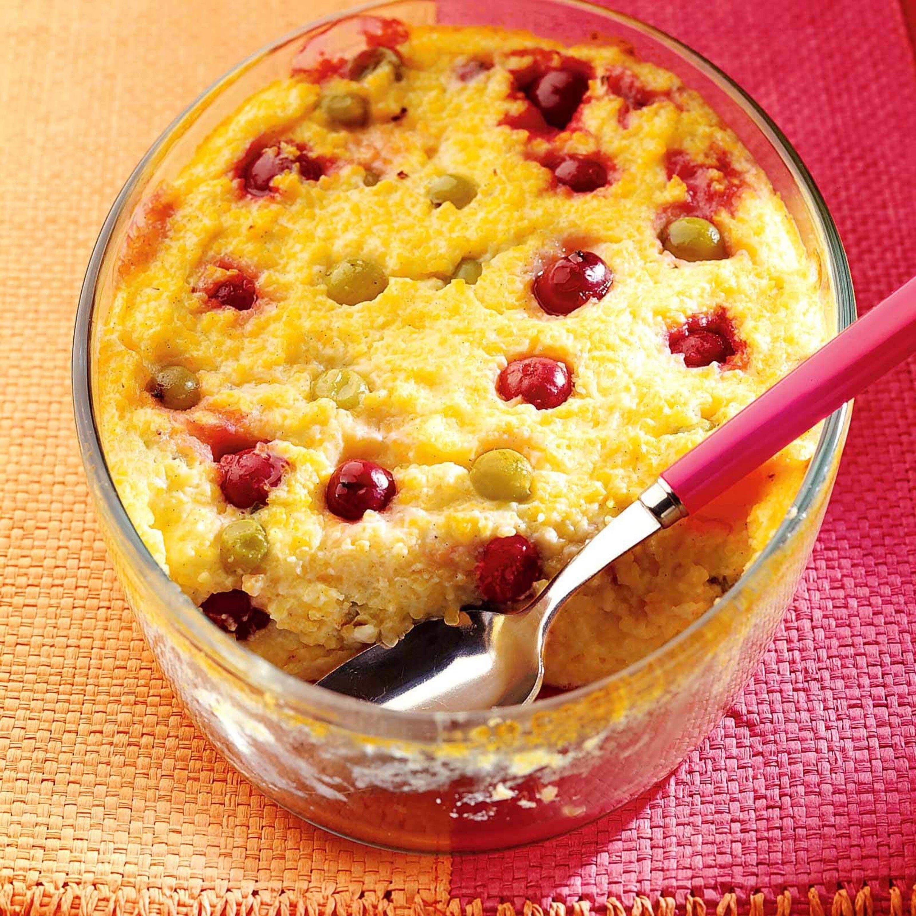 Gratin de polenta et groseilles