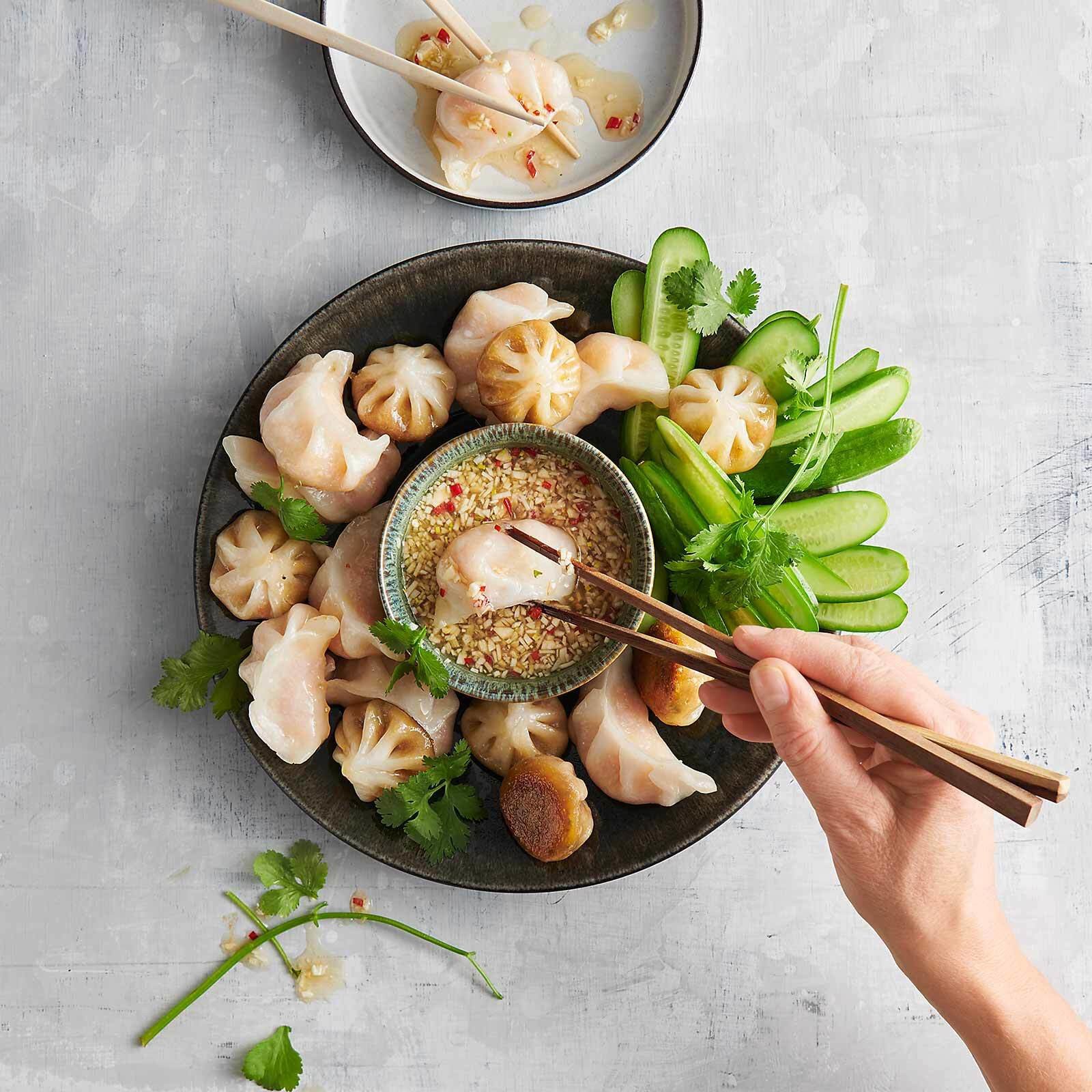 Dim sum et dip au citron vert