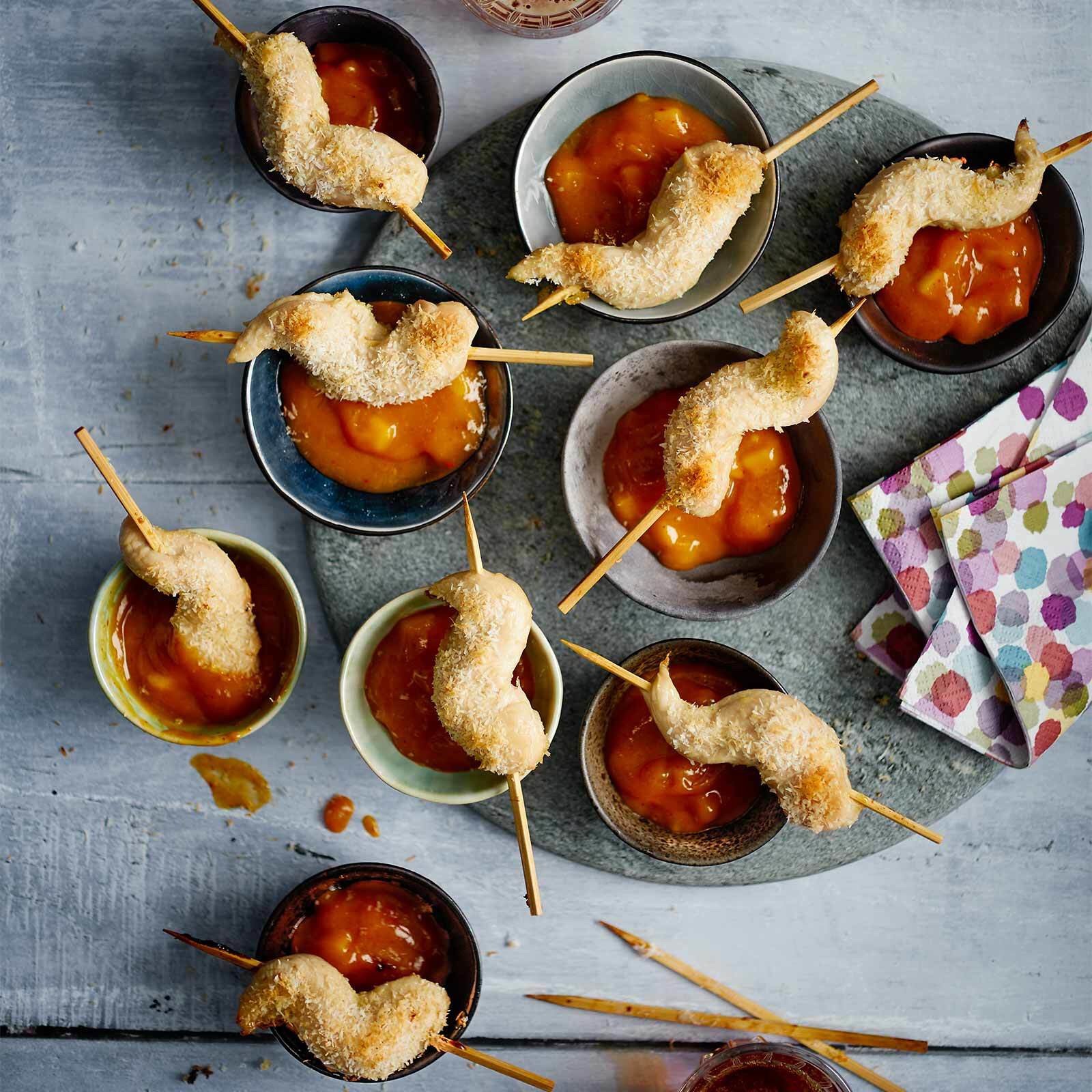 Pouletspiessli mit Hot Mango Salsa