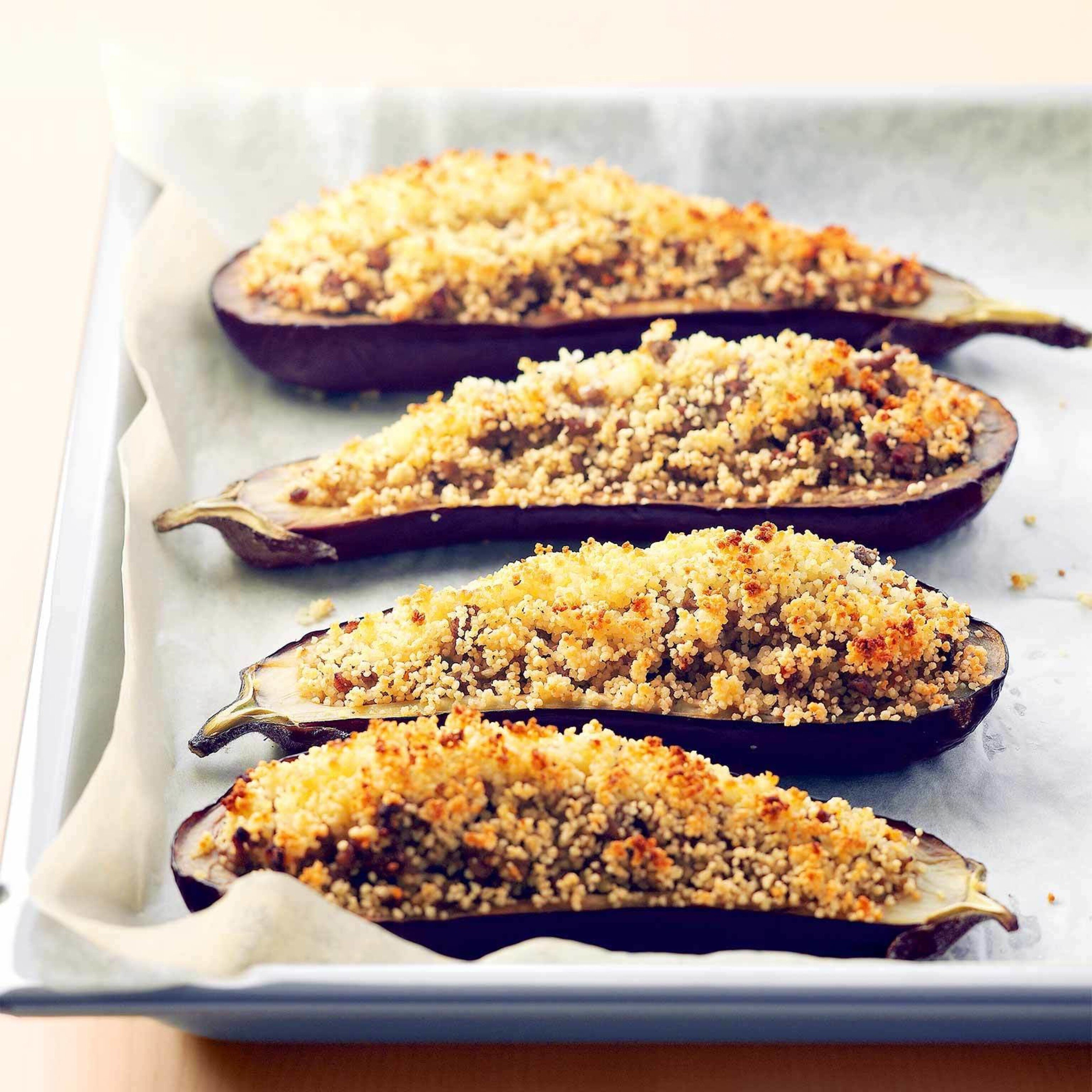 Aubergines au couscous