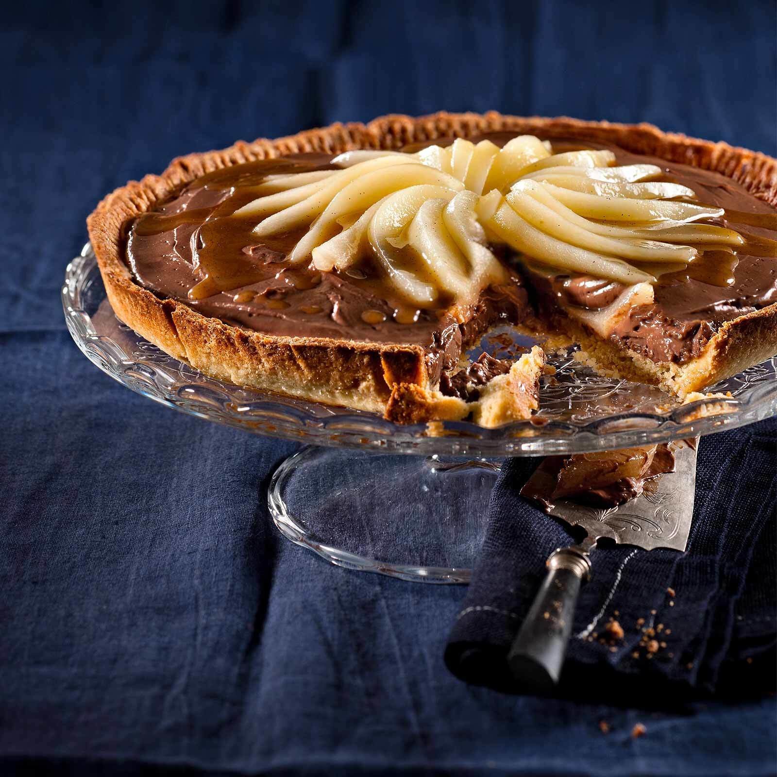 Schokolade-Tarte mit Birnen
