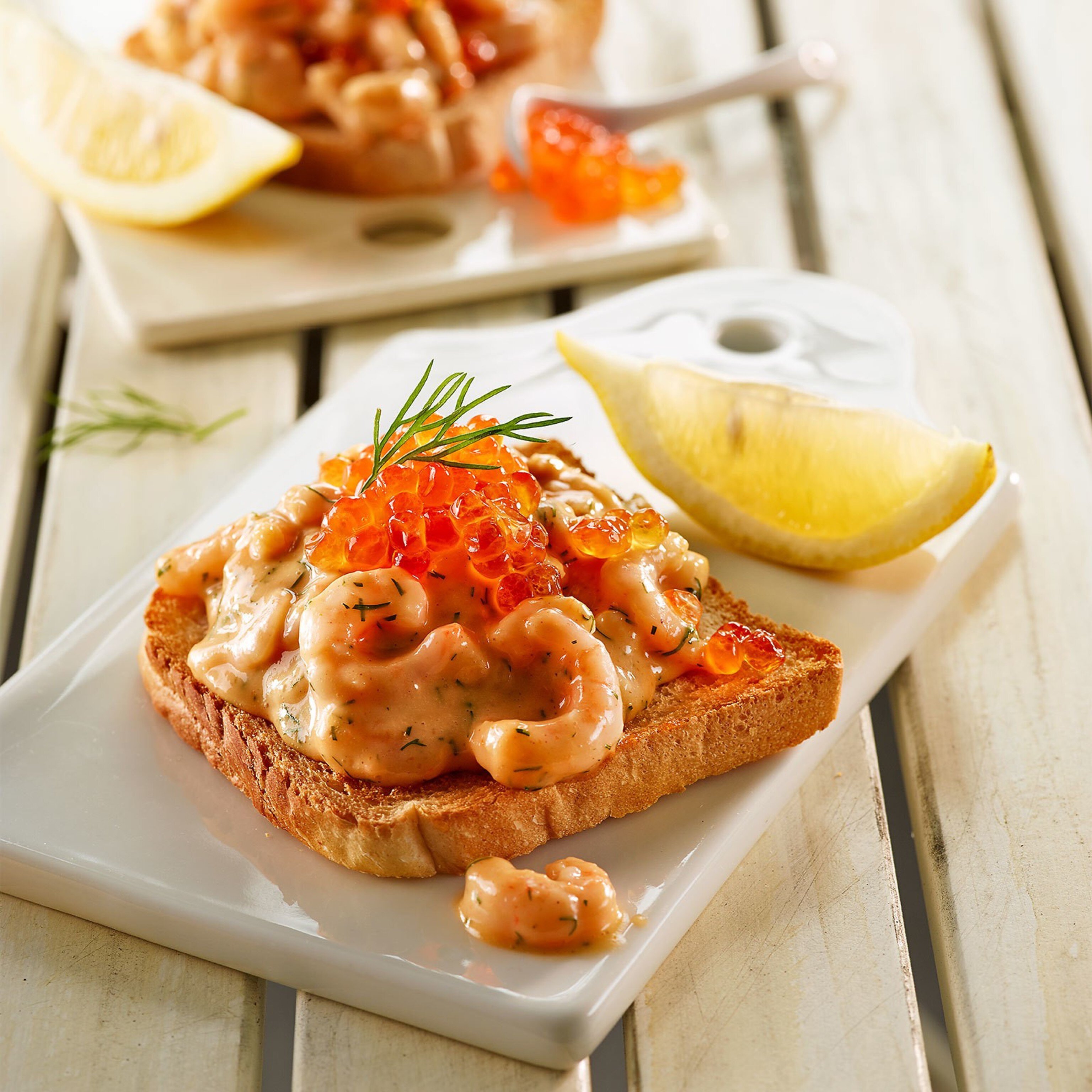 Toasts aux crevettes