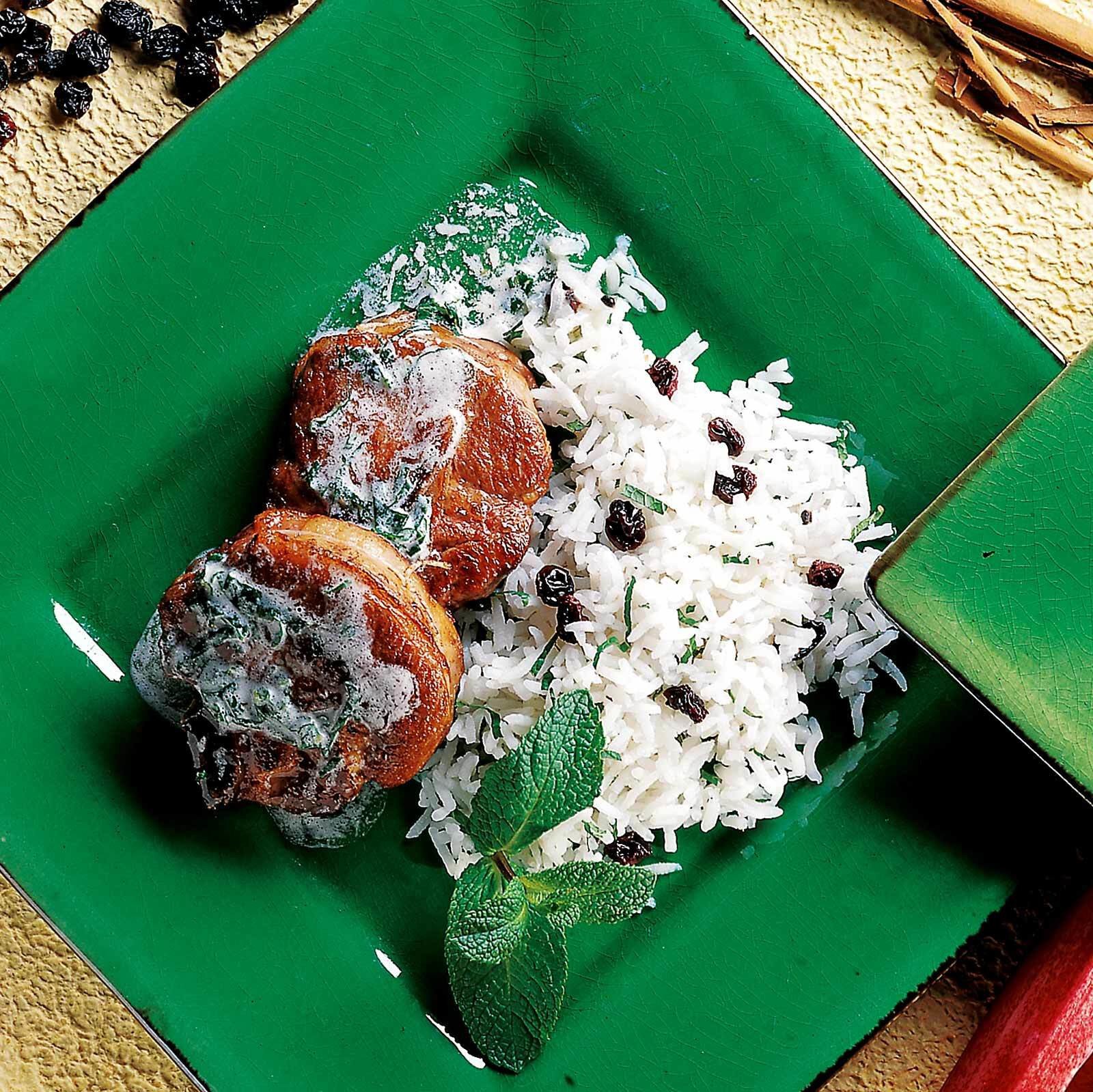 Riz aux épices et chops d’agneau