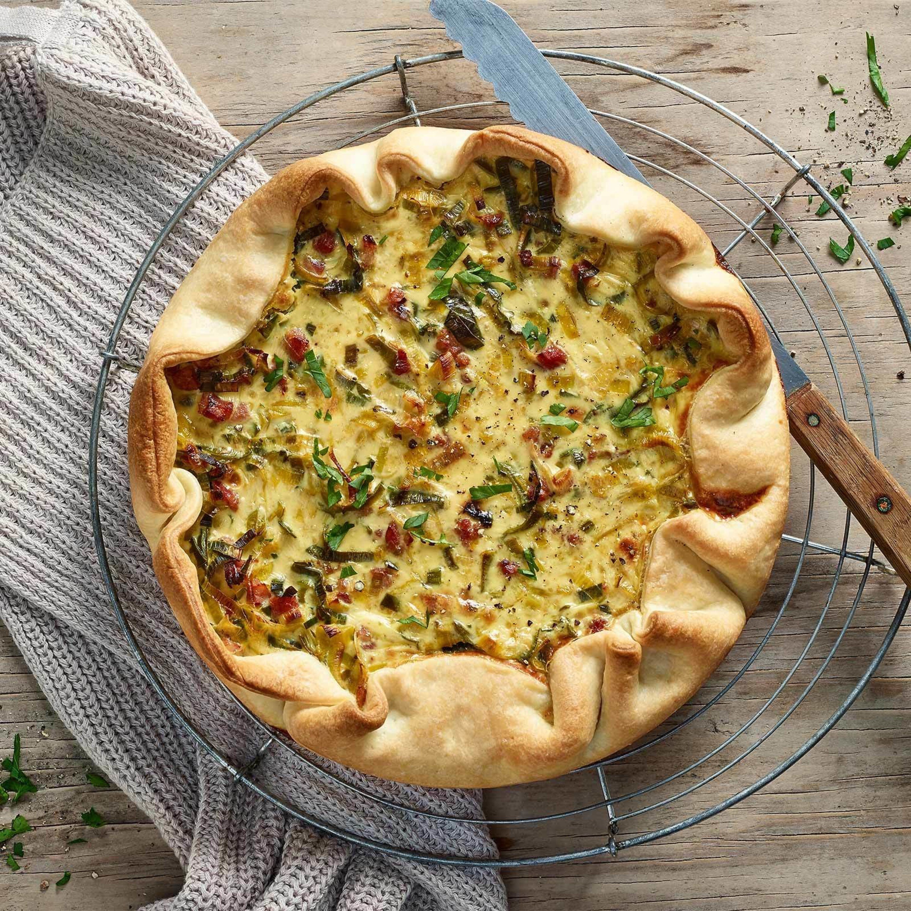 Lauch-Quiche mit Speck