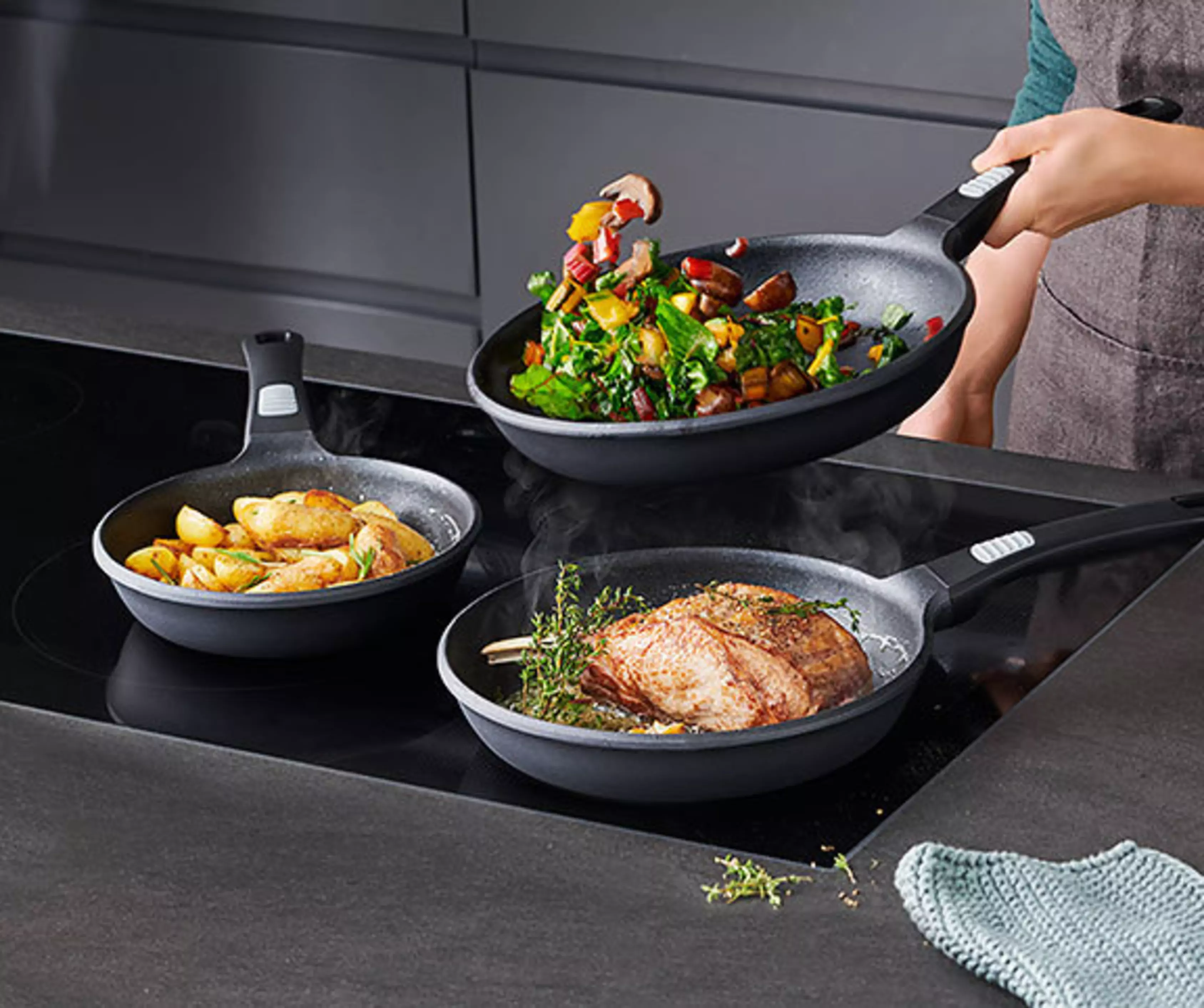 Bra Daily Pro | Set Mit 3 Bratpfannen Aus Aluminium Produktbild-Vorschau 3