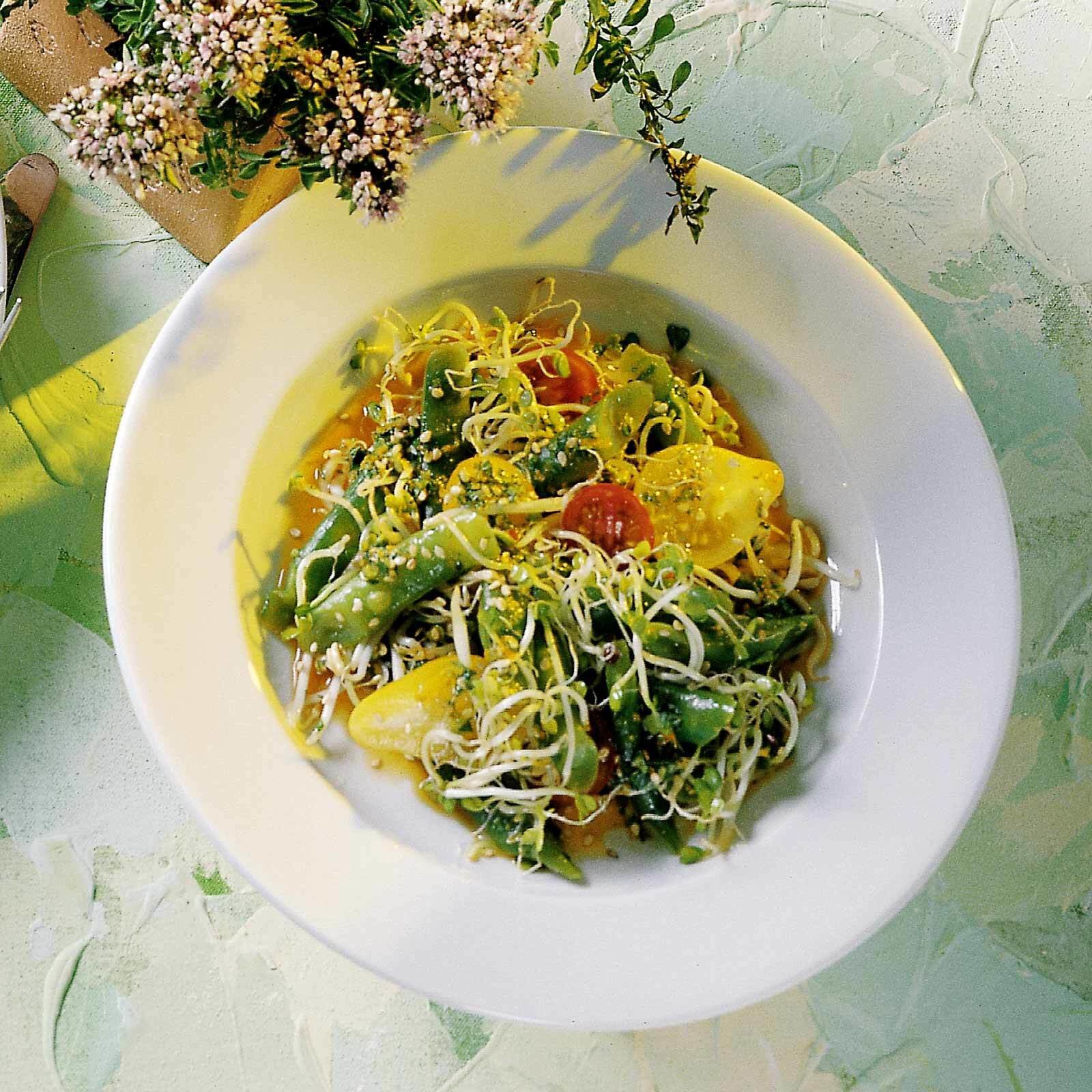 Salade tiède de haricots verts