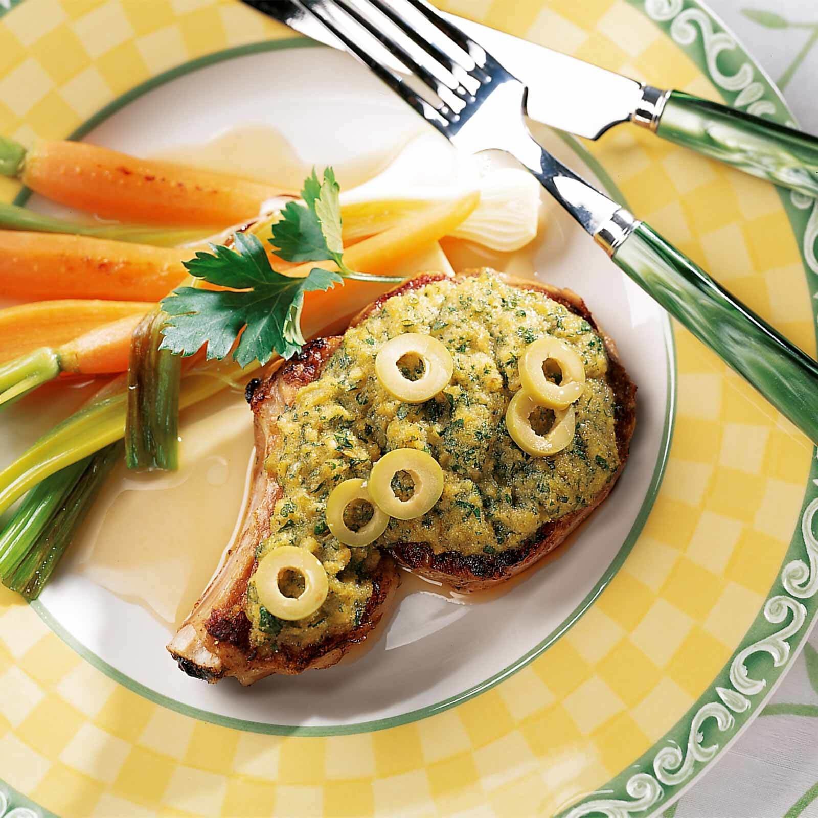 Côtelettes de veau à l’olivette