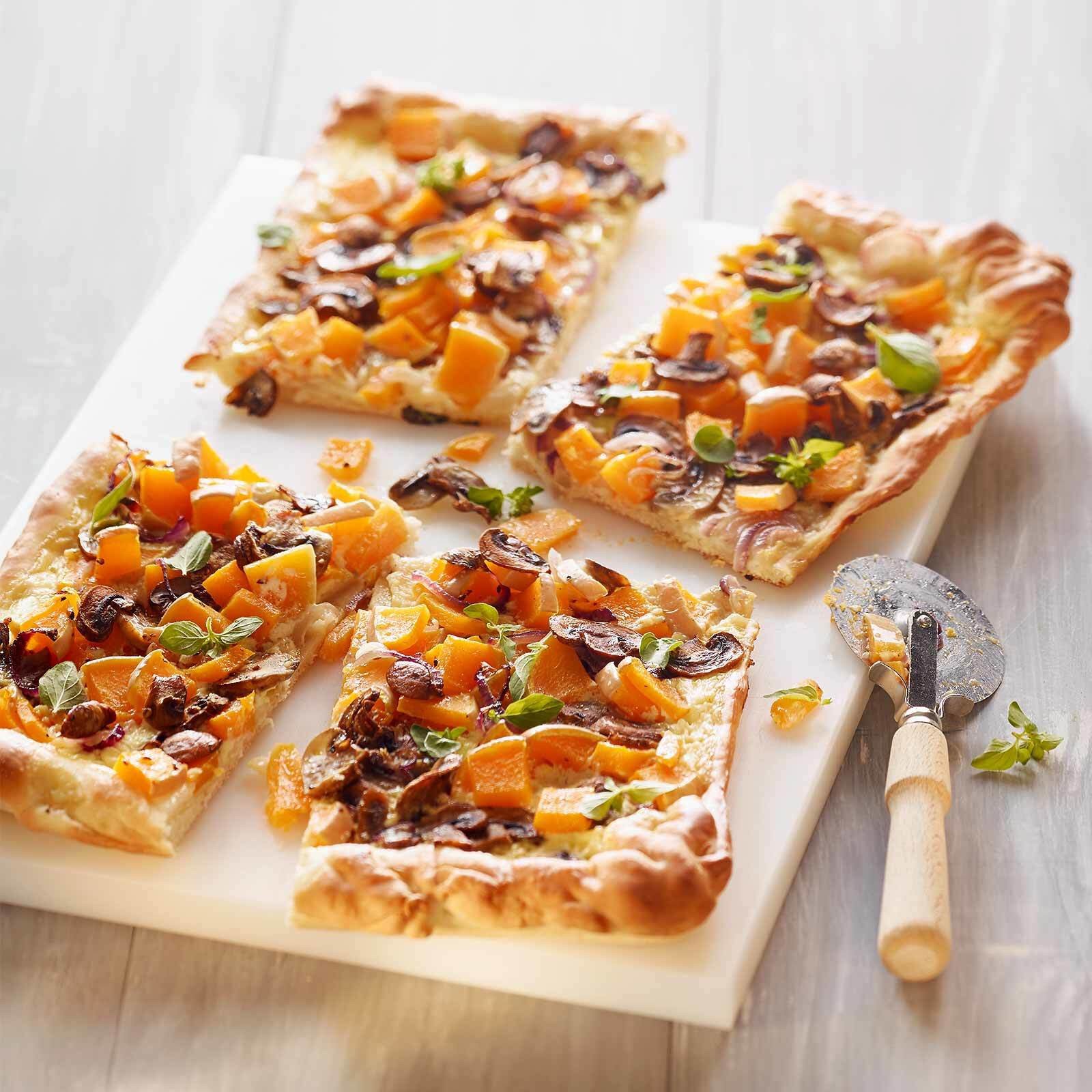 Kürbis-Pilz-Pizza