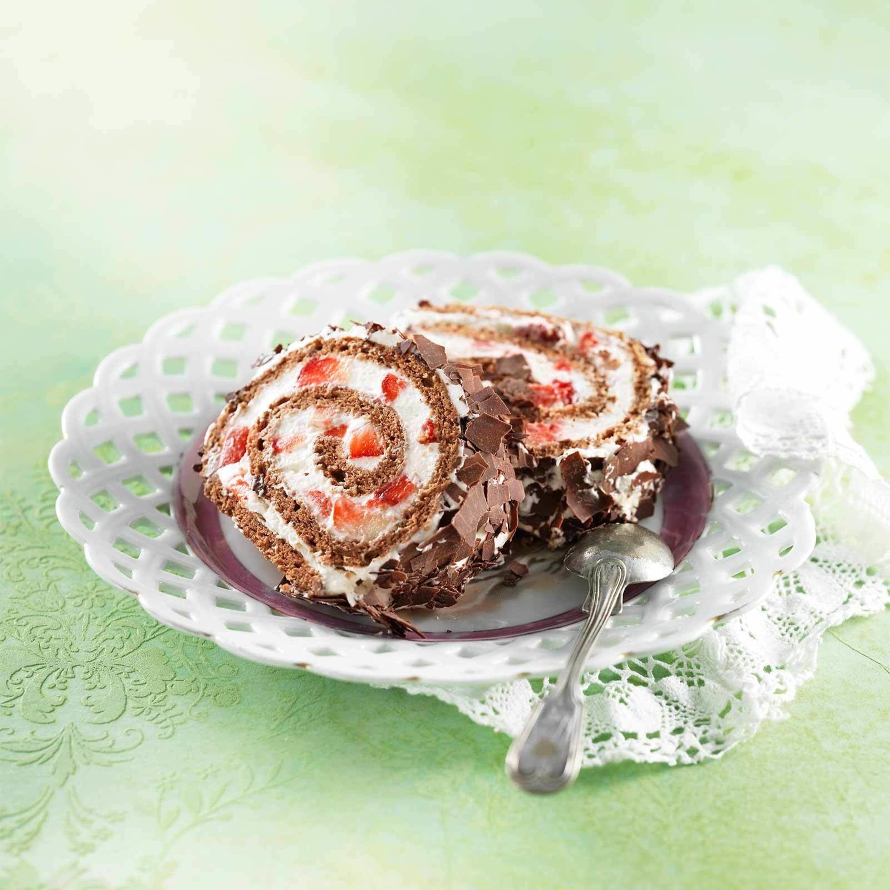 Biscuit roulé choco-fraise