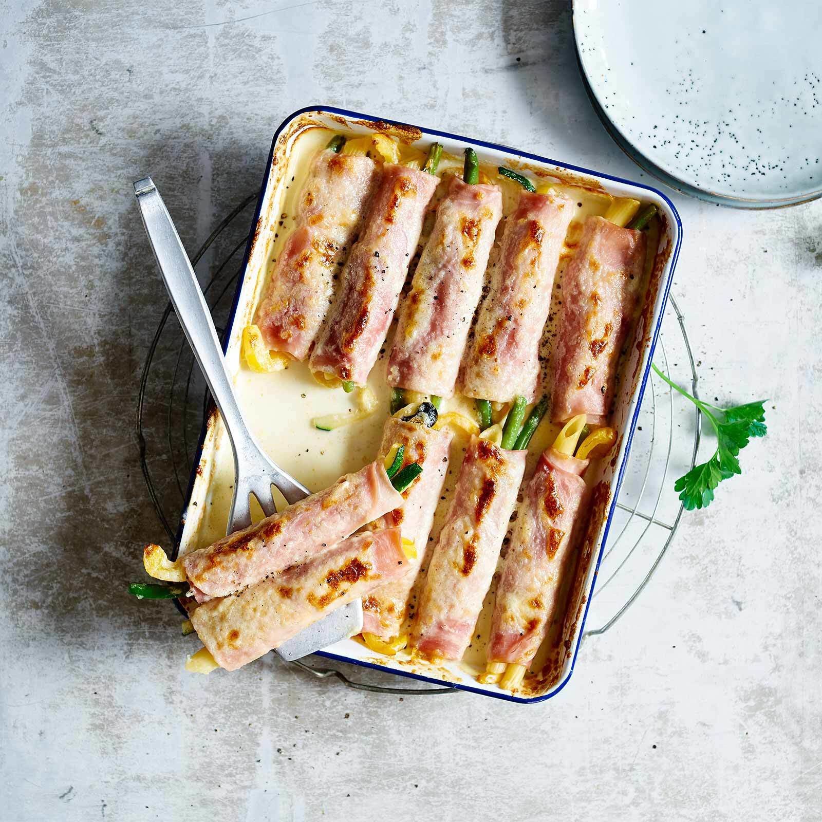 Schinkenrollen gratiniert