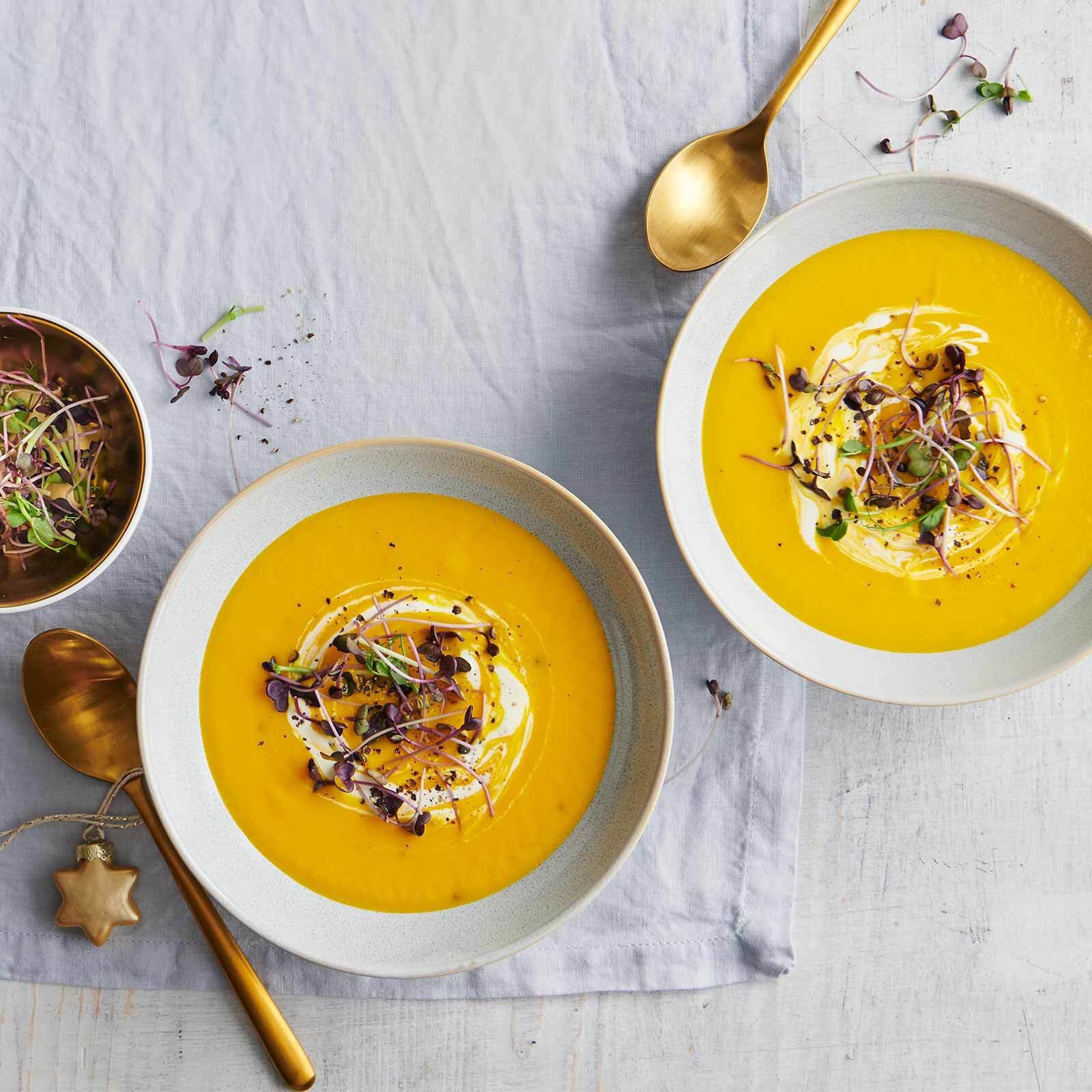 Glutenfreie Zitronen-Rüeblisuppe mit Ingwer