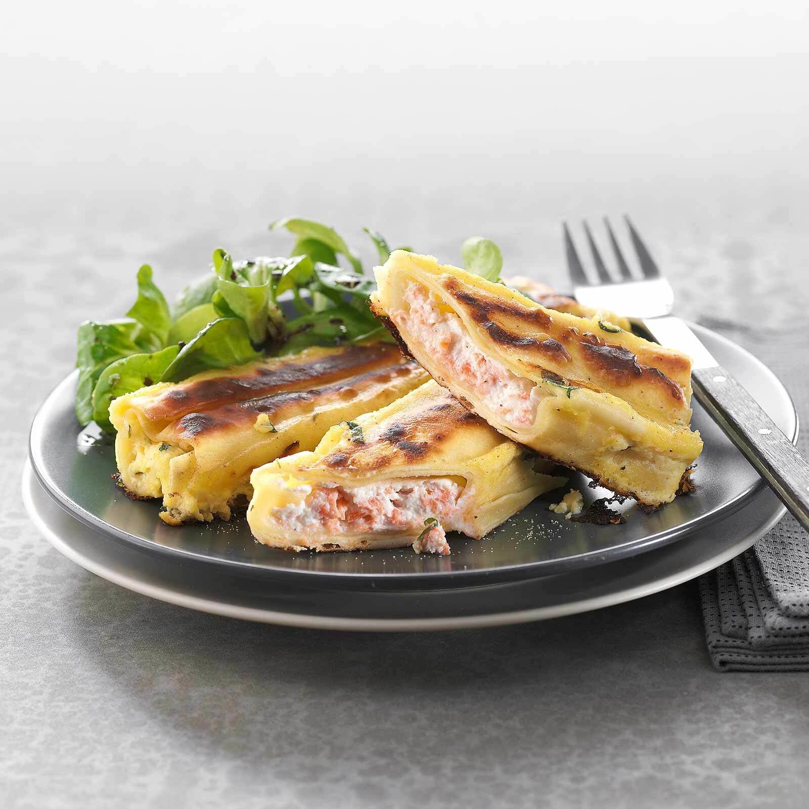 Cannellonis poêlés au saumon