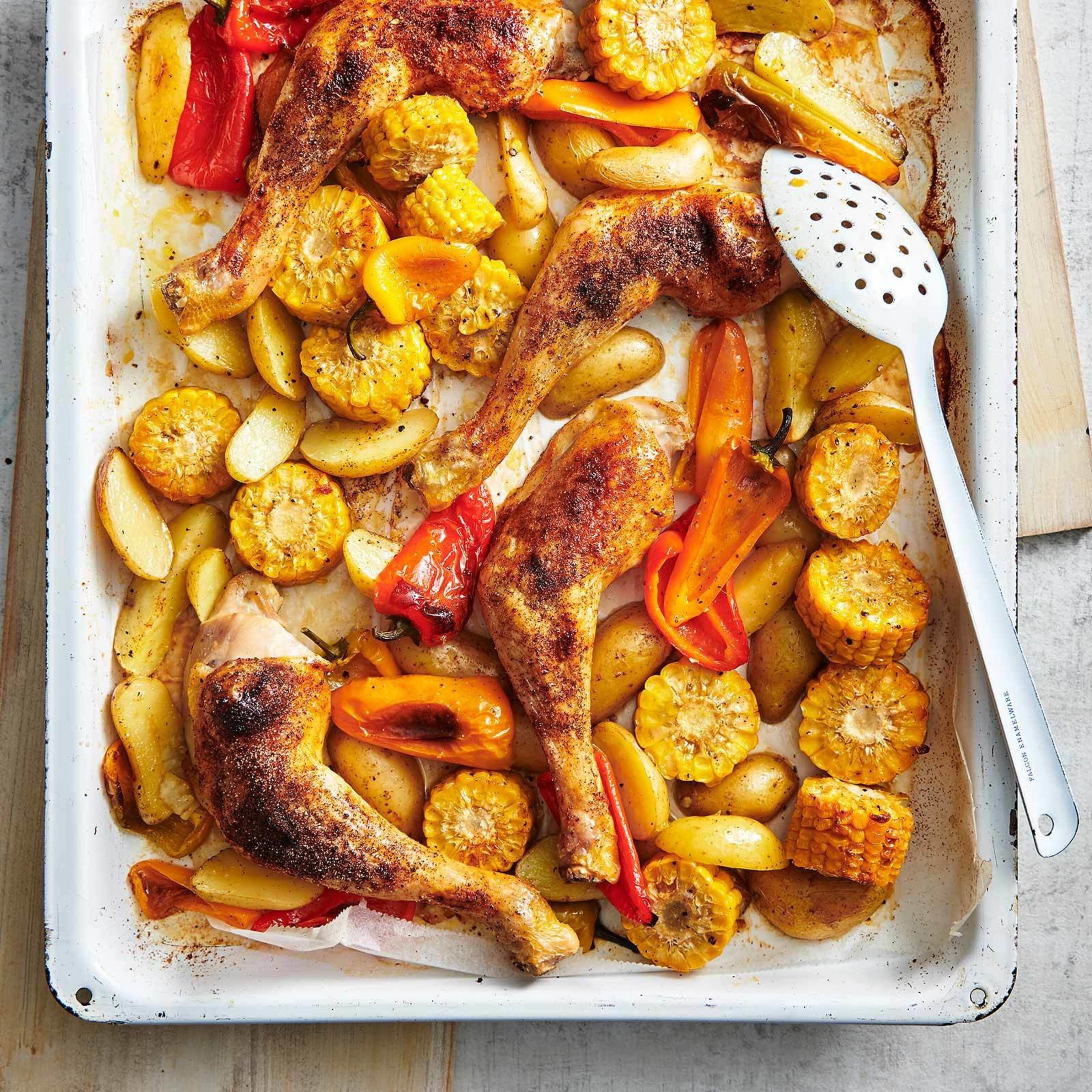 Pouletschenkel vom Blech