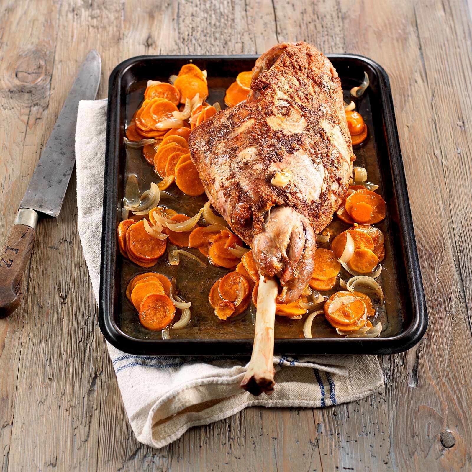 Lammgigot mit Süsskartoffeln