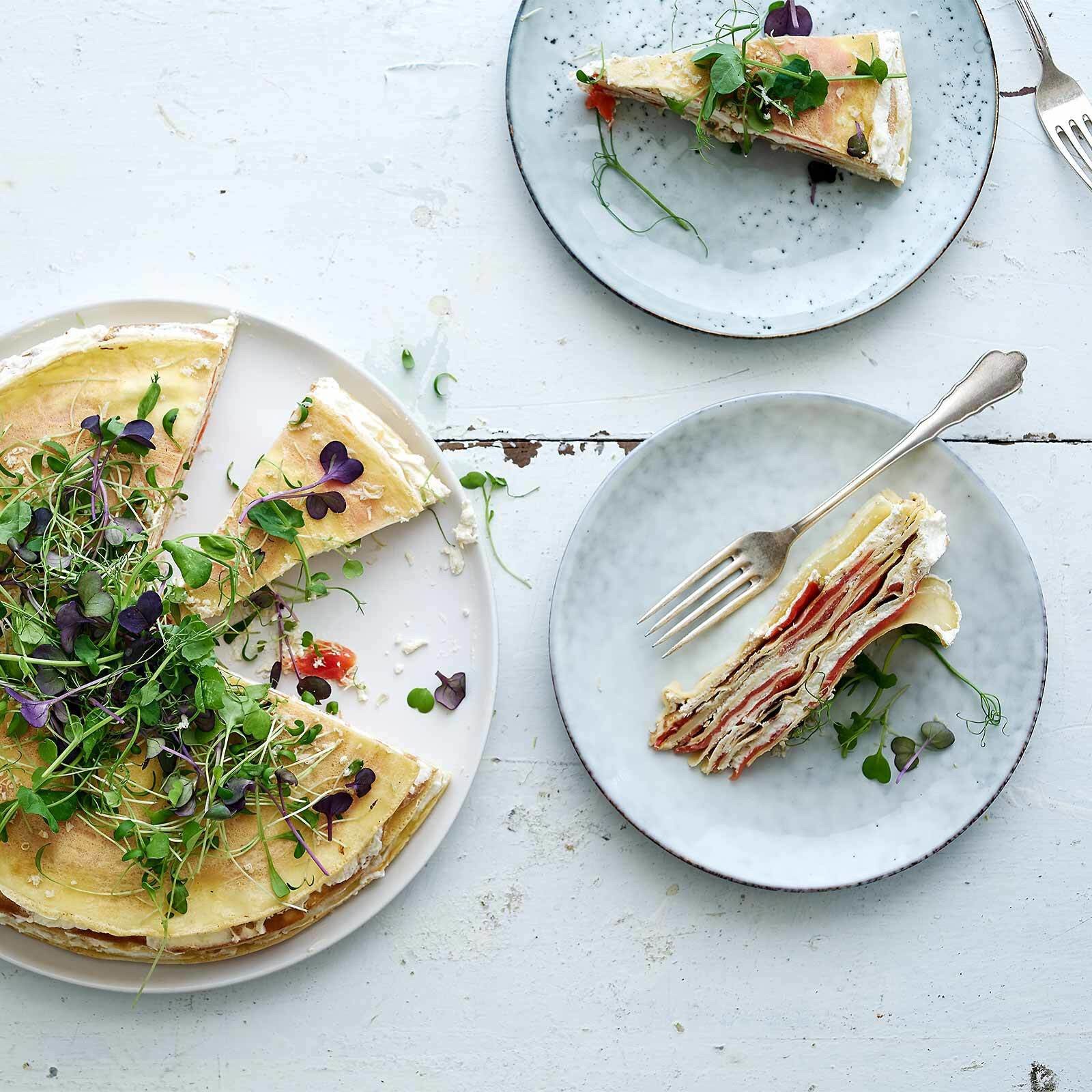 Crêpes-Lachstorte