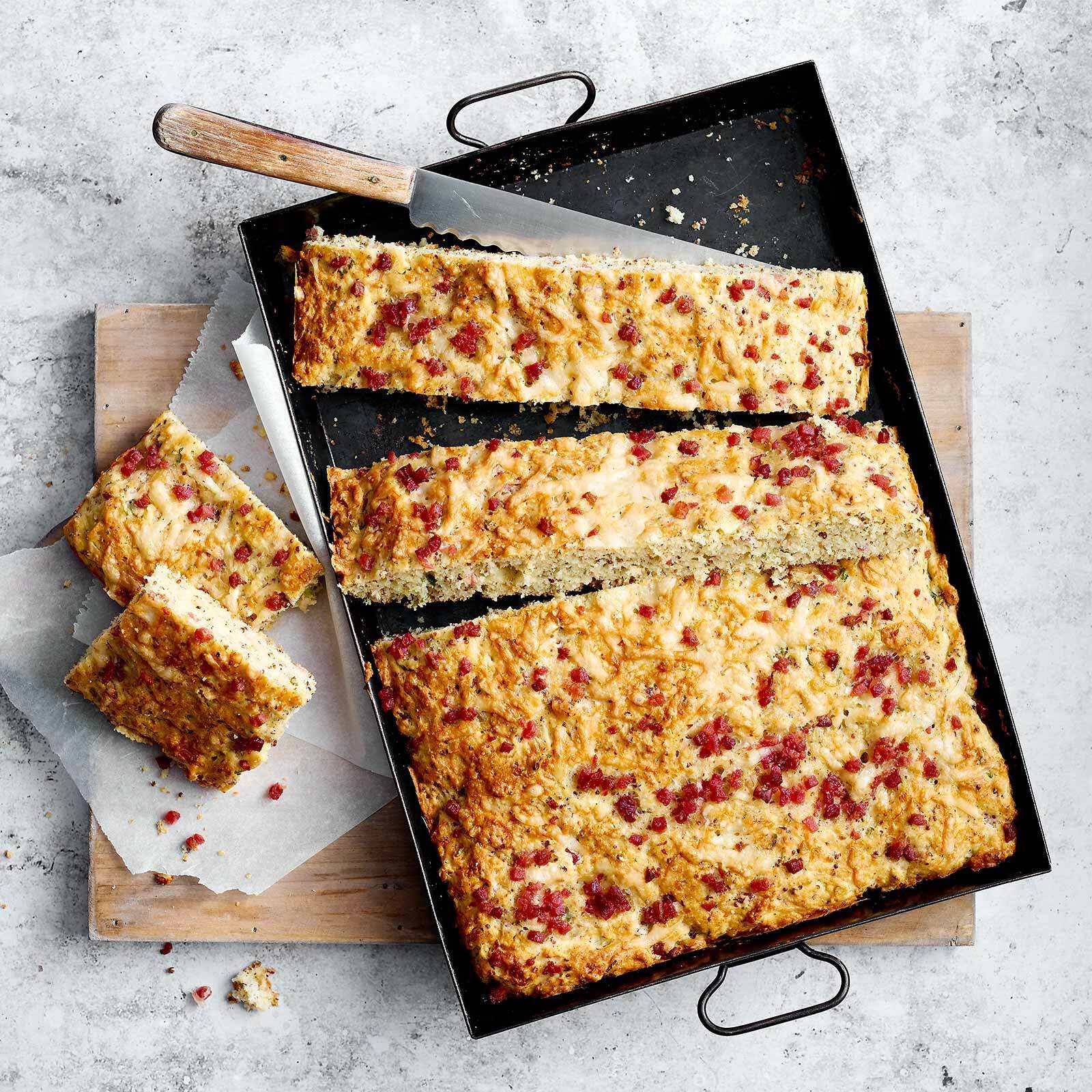 Tarte aux noisettes et lardons