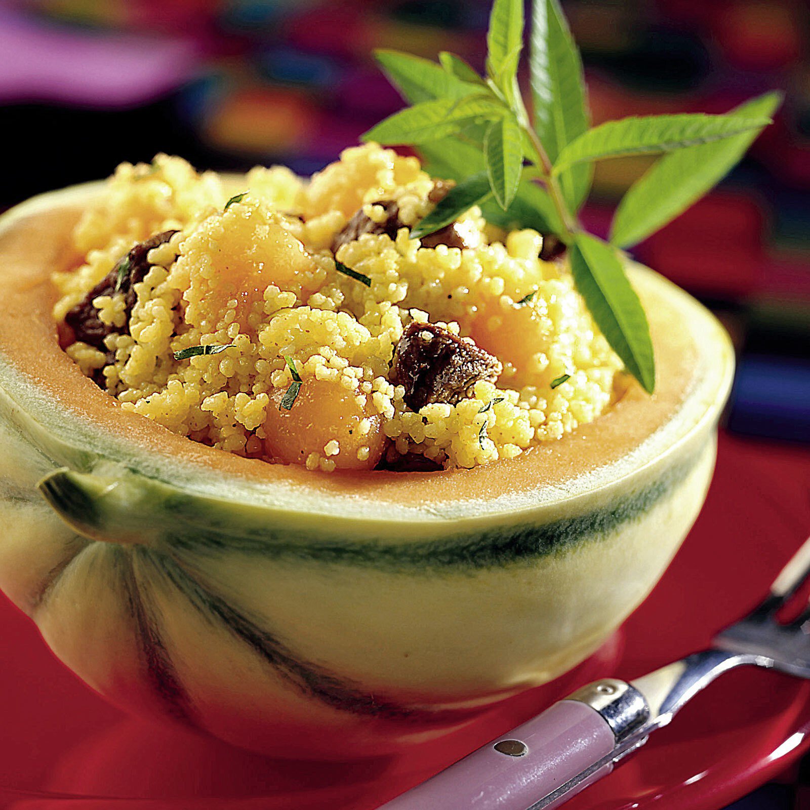 Melonen mit Curry-Couscous