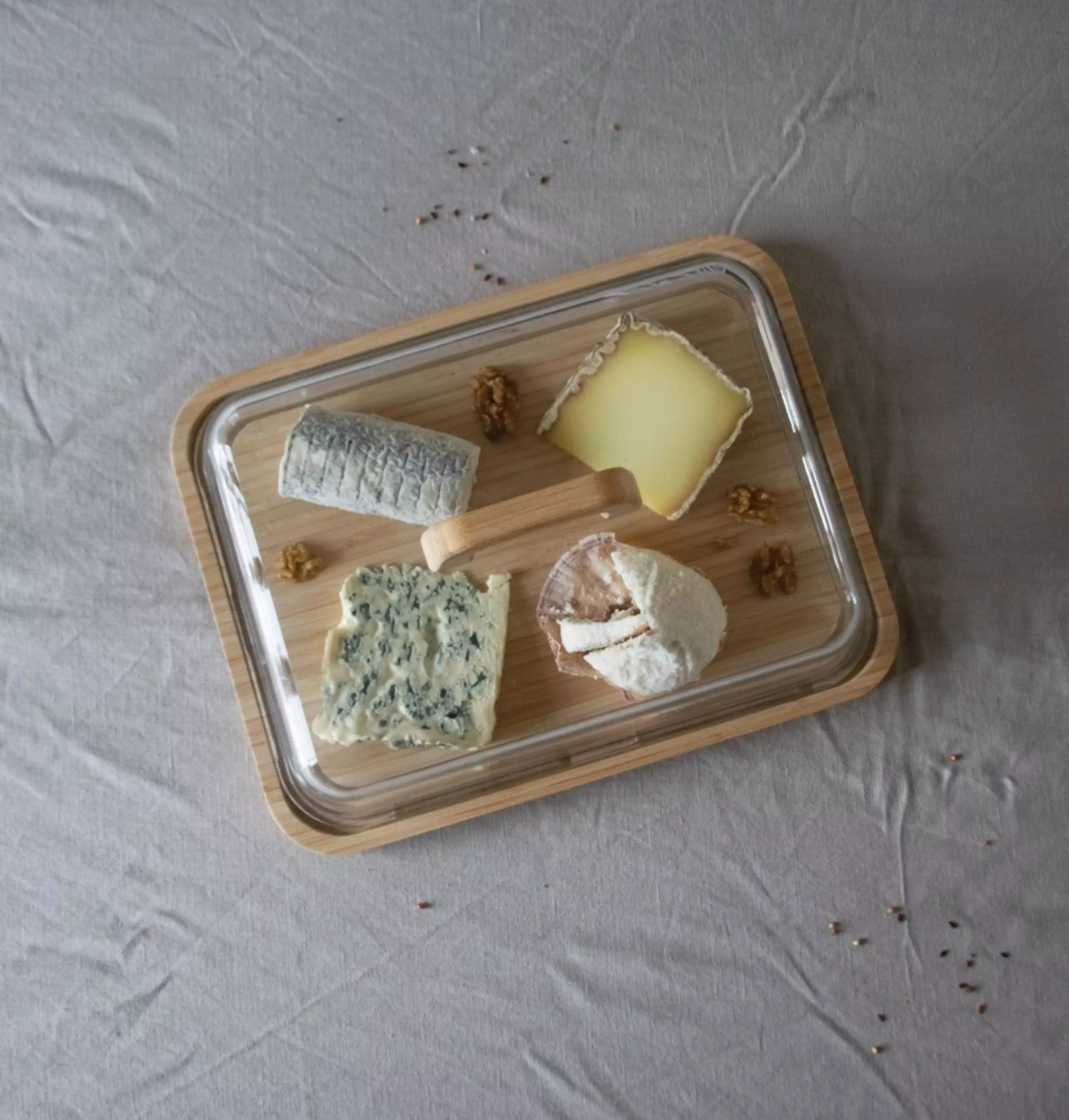 Plateau à Œufs En Bambou Pebbly - Capacité 6 Œufs - Blanc 17x12x3 Cm