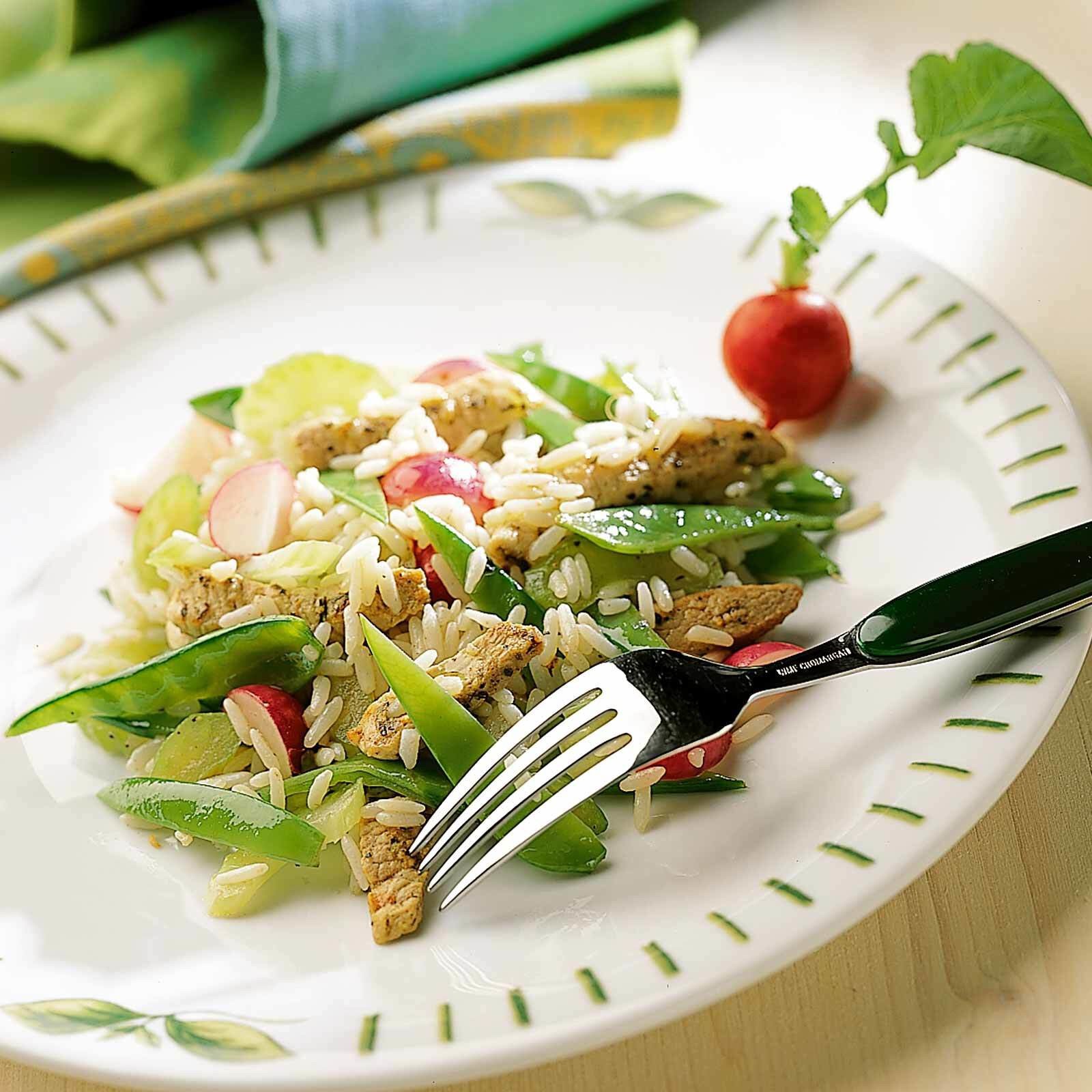 Kefen mit Fleischstreifen und Reis