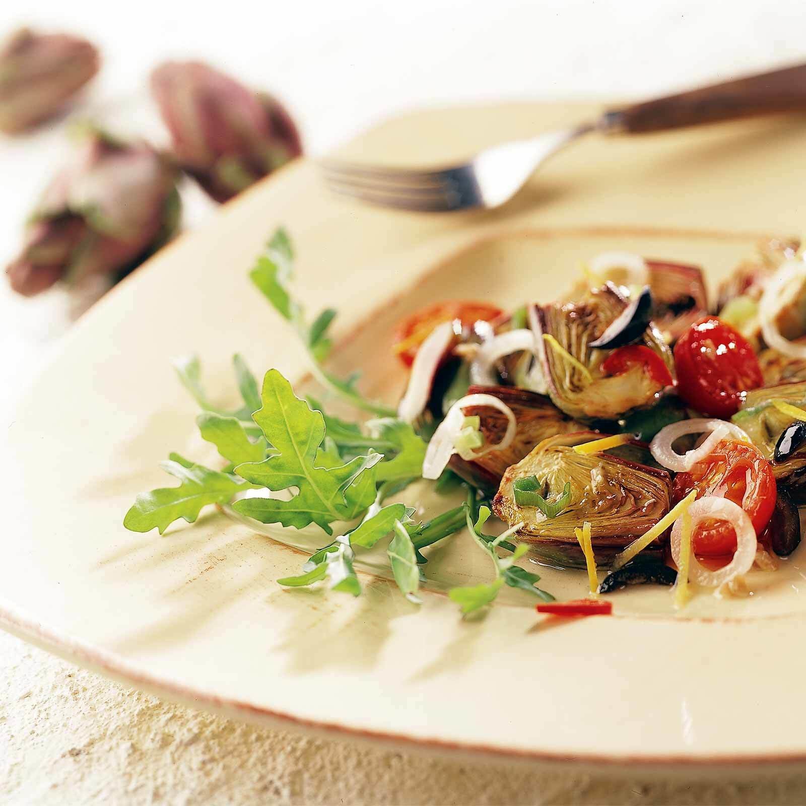 Lauwarmer Artischocken-Salat