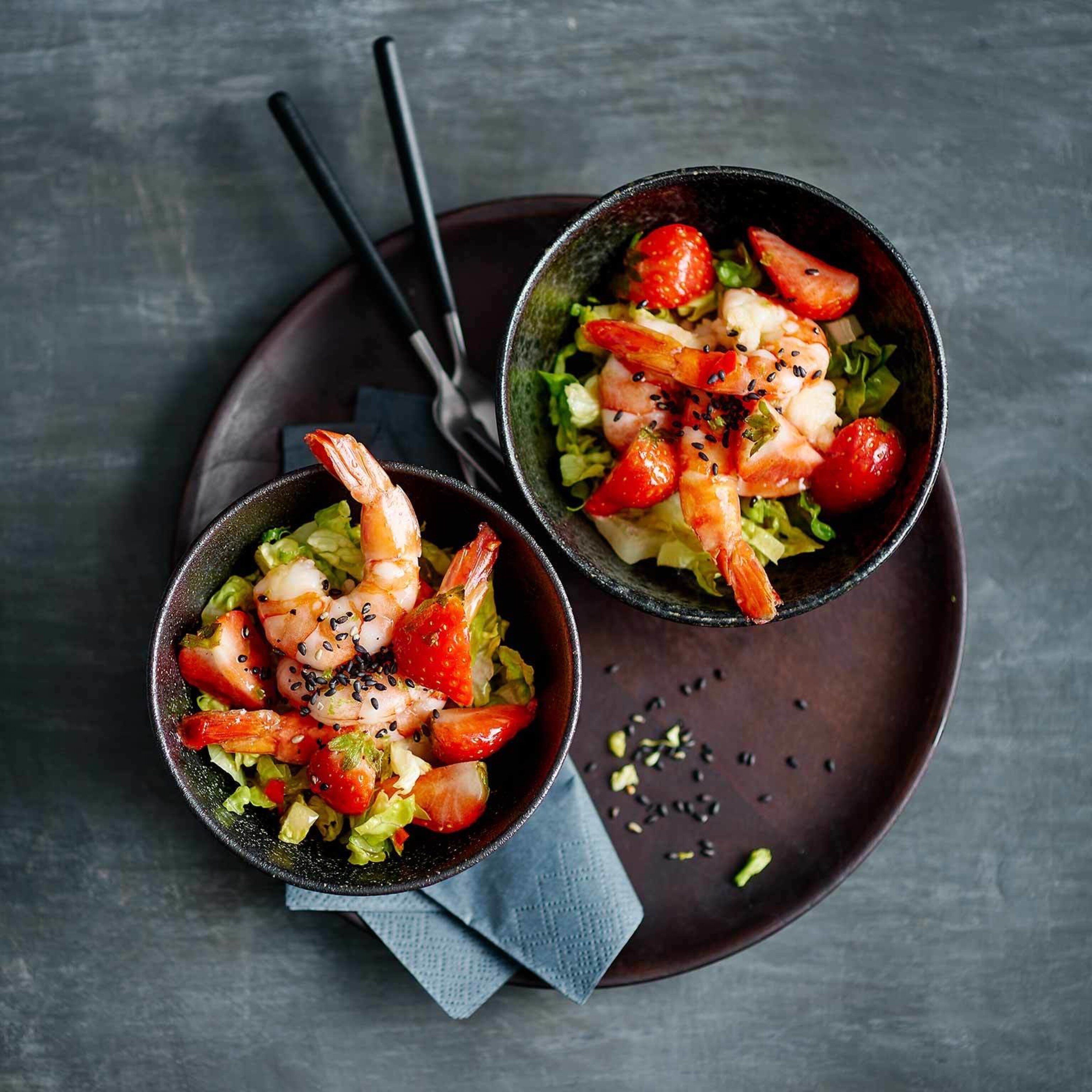 Crevettensalat mit Erdbeeren